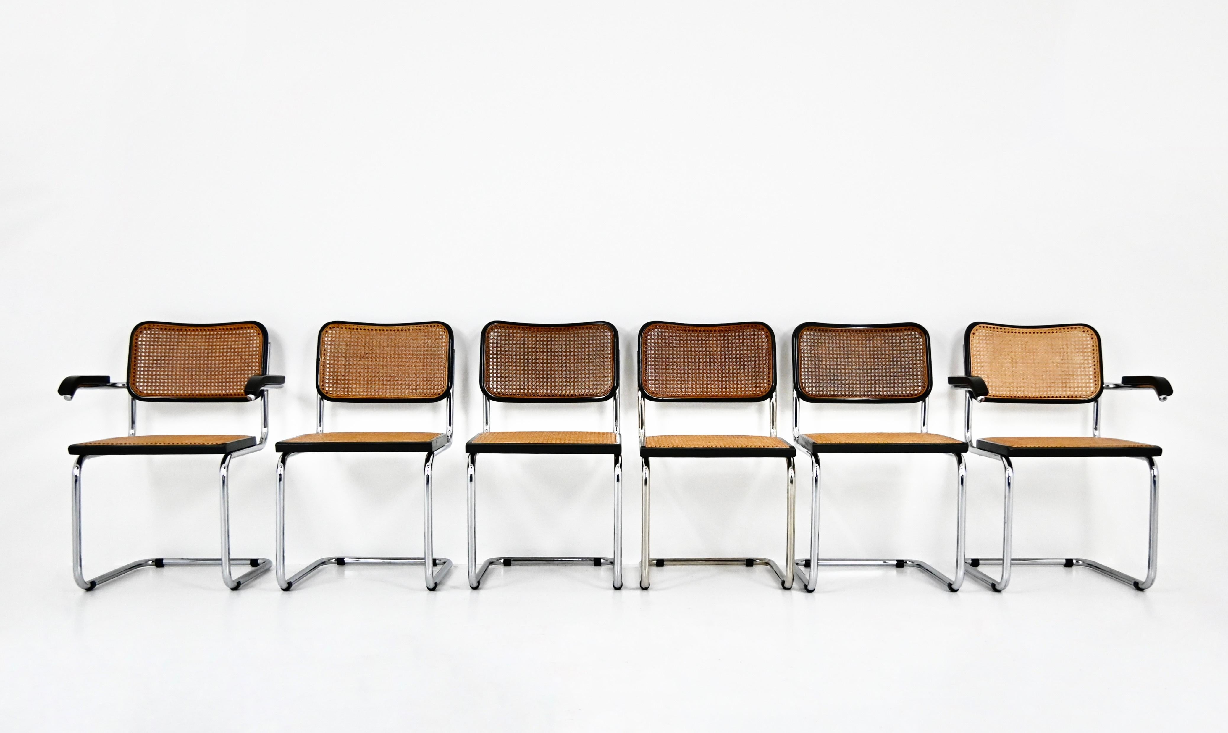 Italiano Dining Chairs Style B32 by Marcel Breuer, Set of 6 in vendita