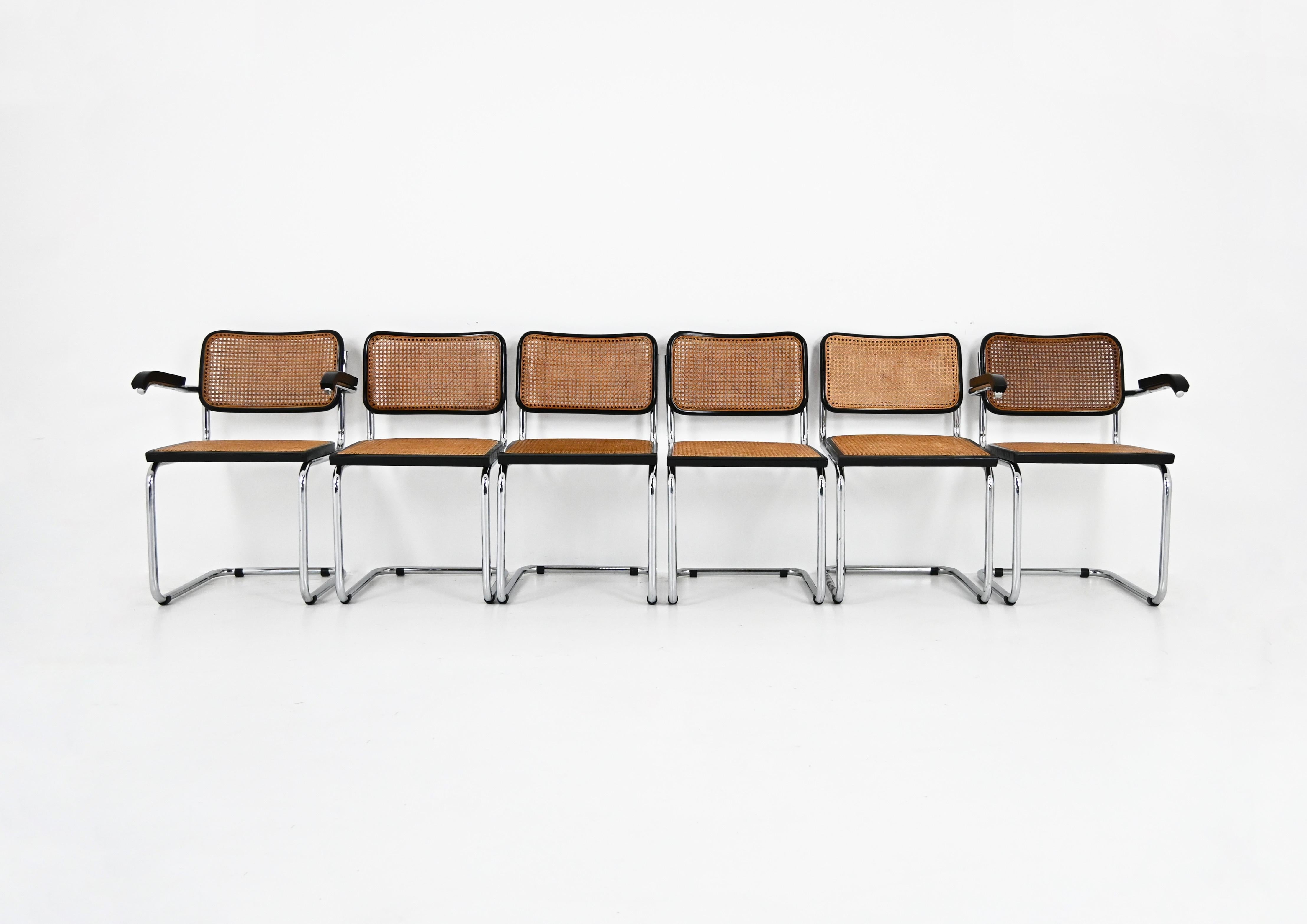 Esszimmerstühle im Stil B32 von Marcel Breuer, 6er-Set (Italienisch) im Angebot