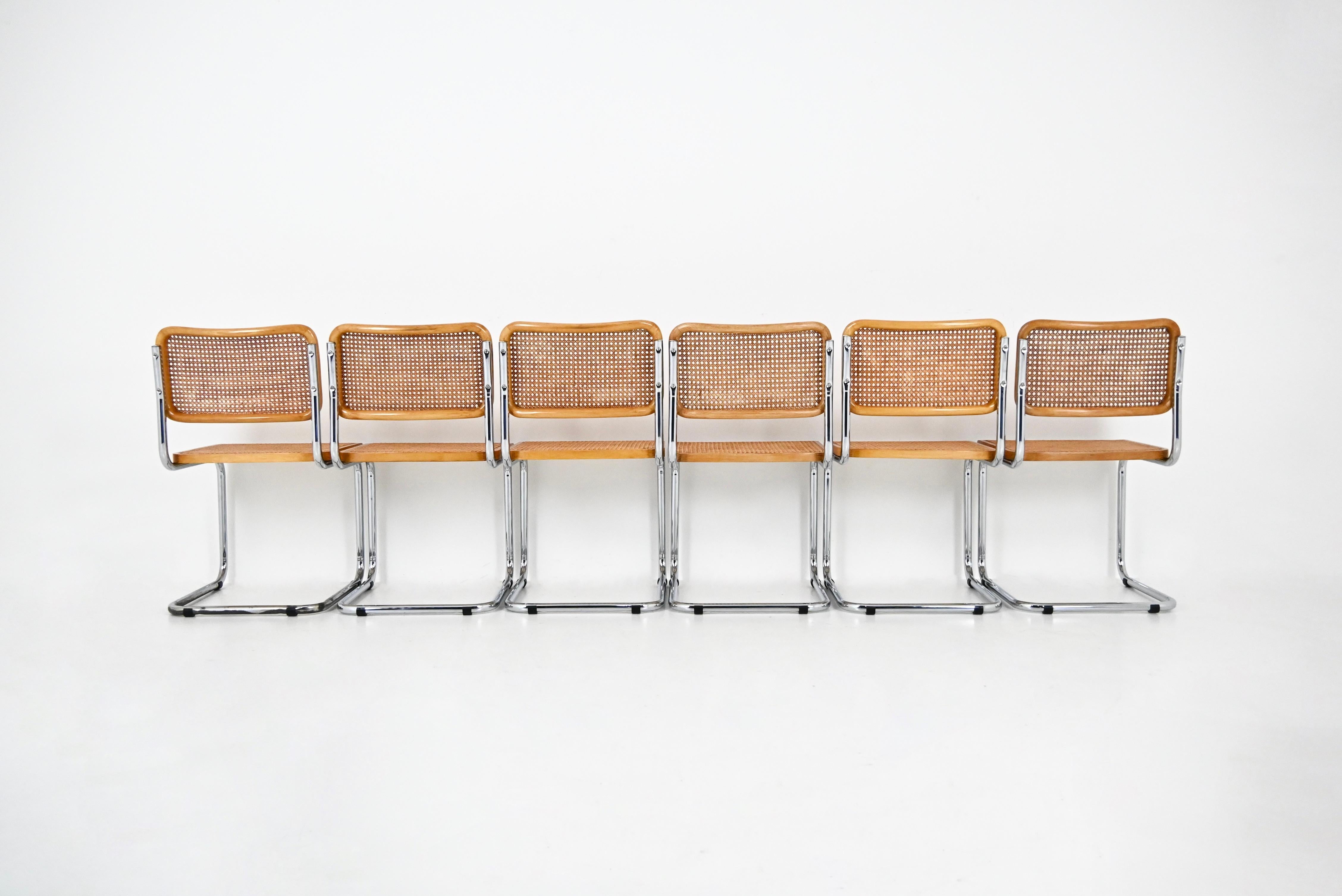 Sillas de comedor Estilo B32 de Marcel Breuer, Lote de 6 Italiano en venta