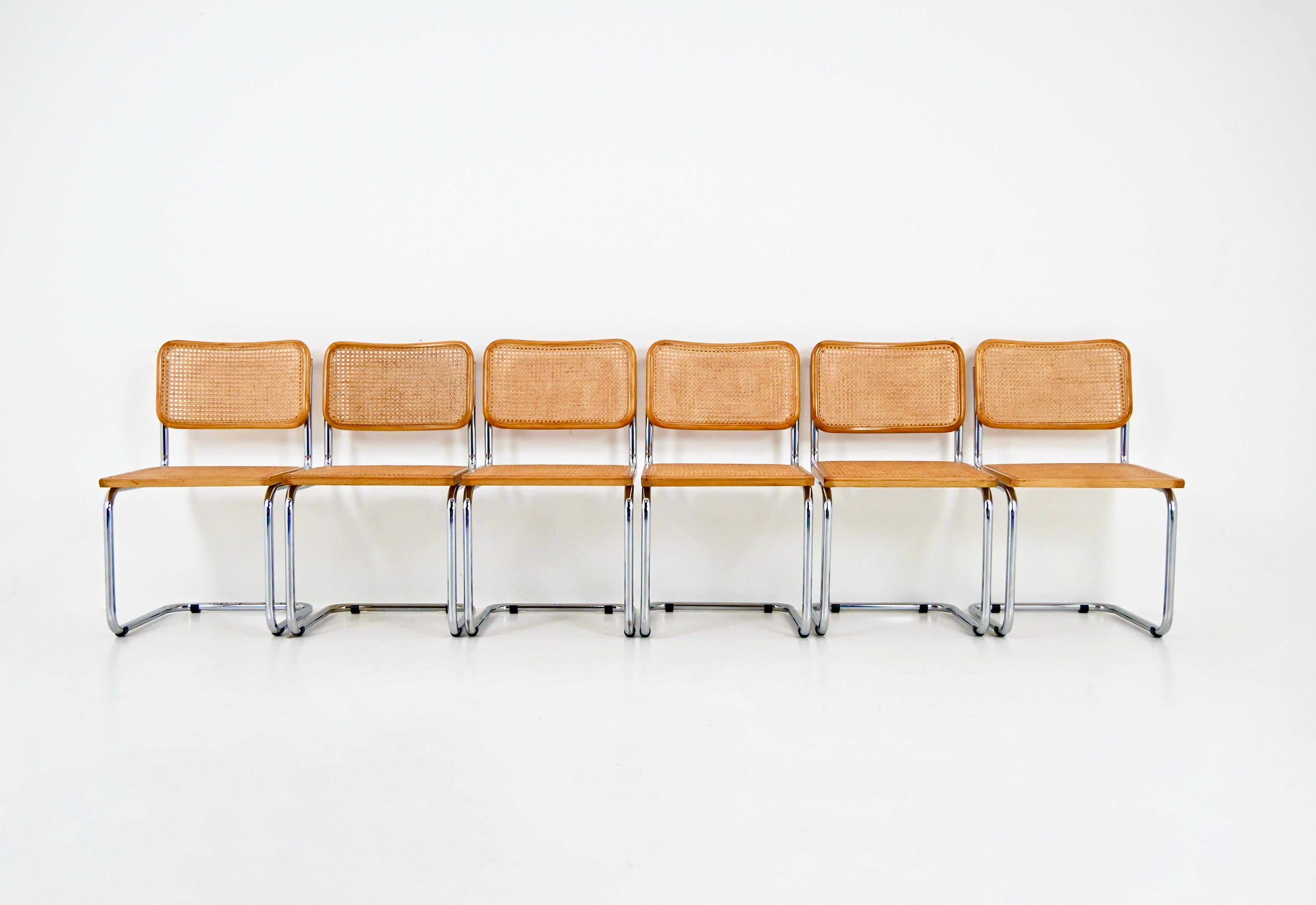 Esszimmerstühle im Stil B32 von Marcel Breuer, 6er-Set (Italienisch) im Angebot