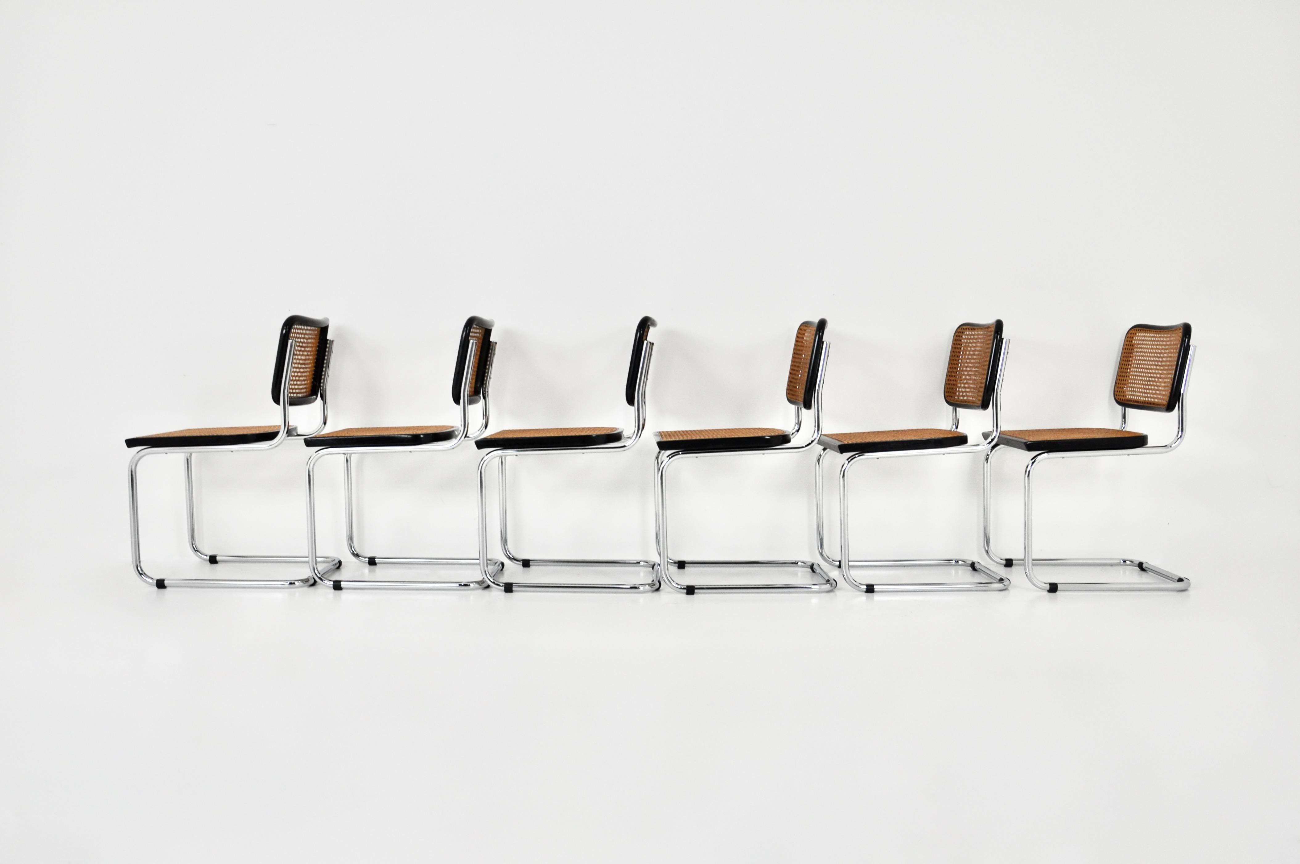 Dining Chairs Style B32 by Marcel Breuer Set of 6 In Good Condition In Lasne, BE
