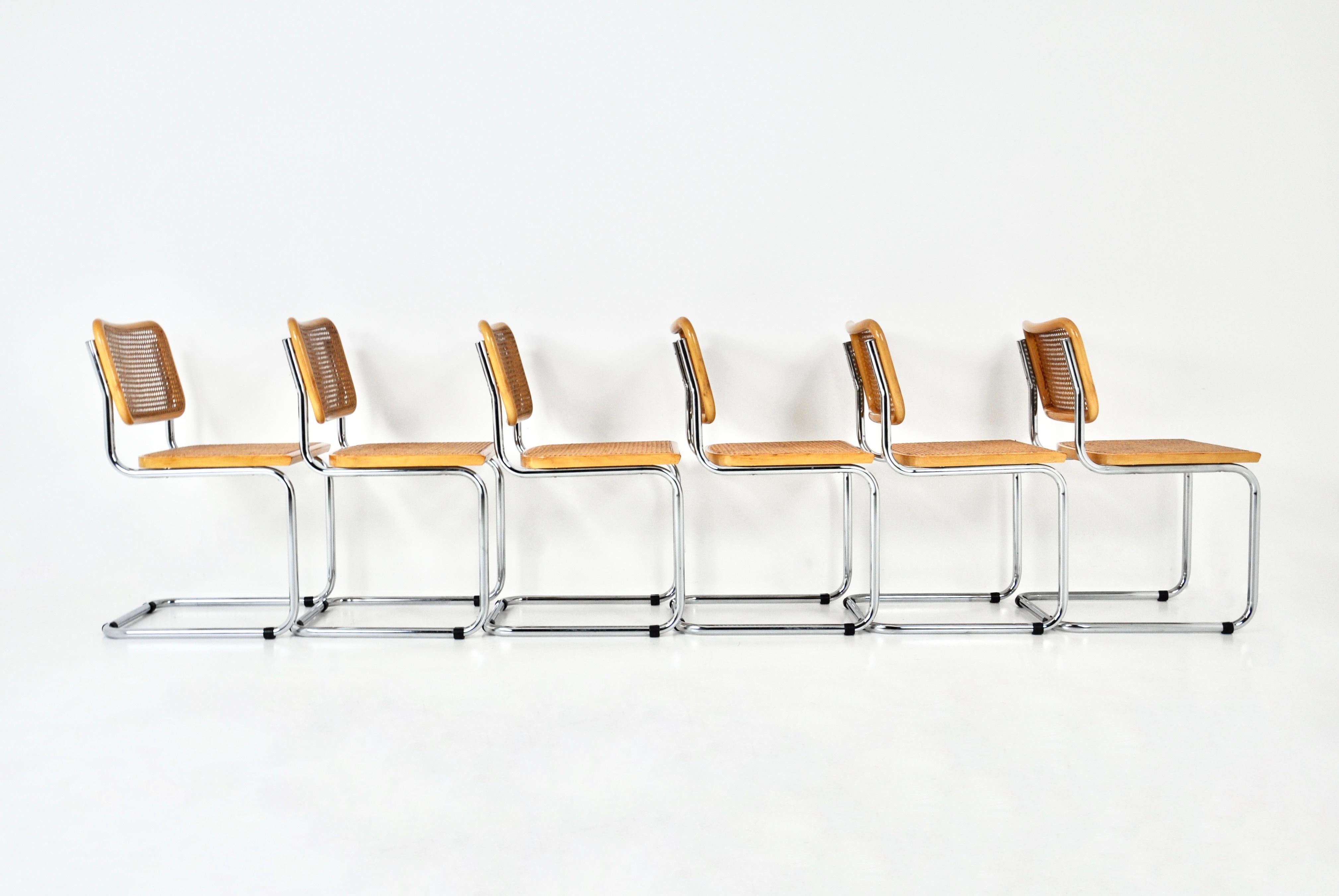 Dining Chairs Style B32 by Marcel Breuer, set of 6 In Good Condition In bruxelles, BE