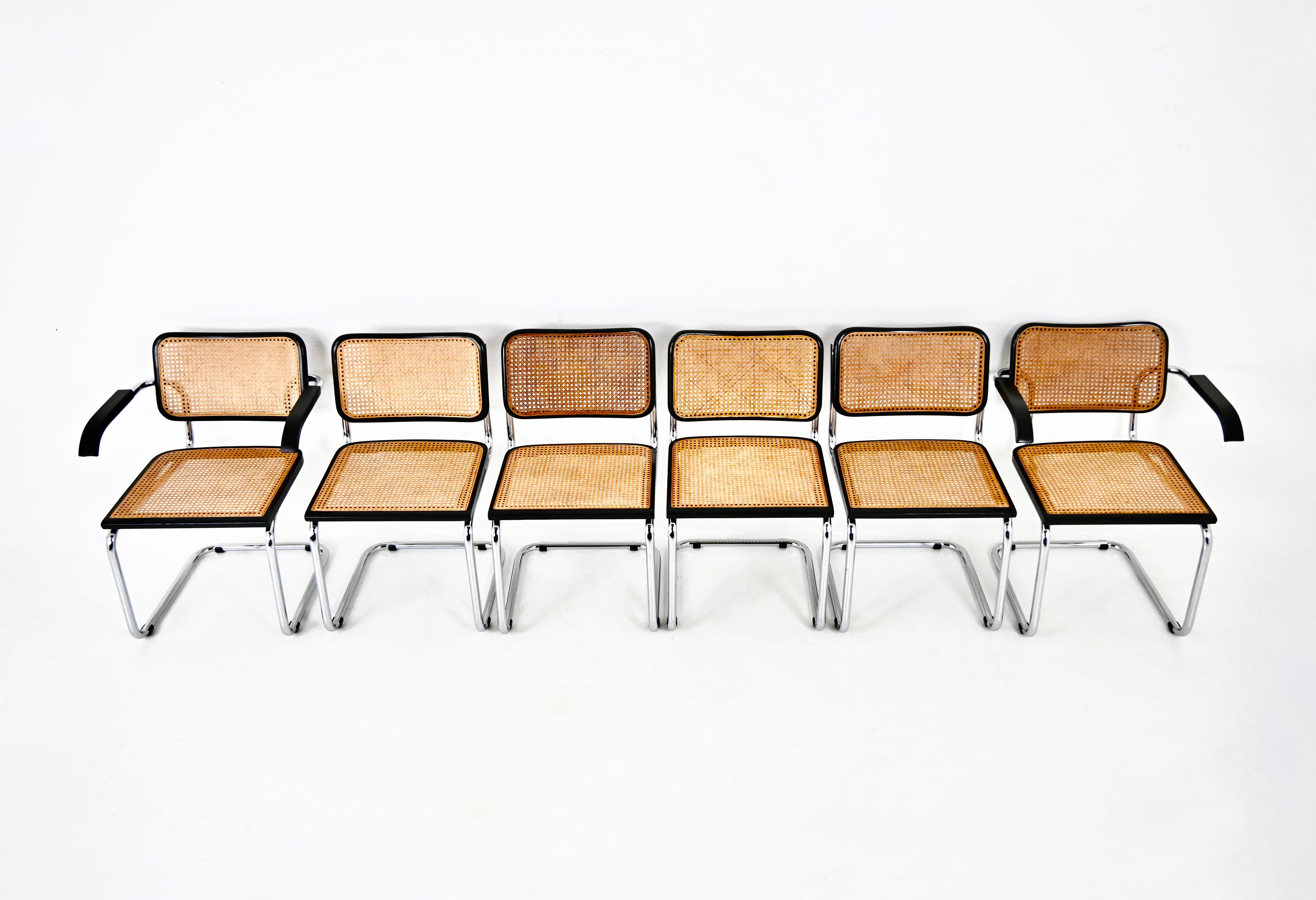 Dining Chairs Style B32 by Marcel Breuer, Set of 6 In Good Condition In bruxelles, BE
