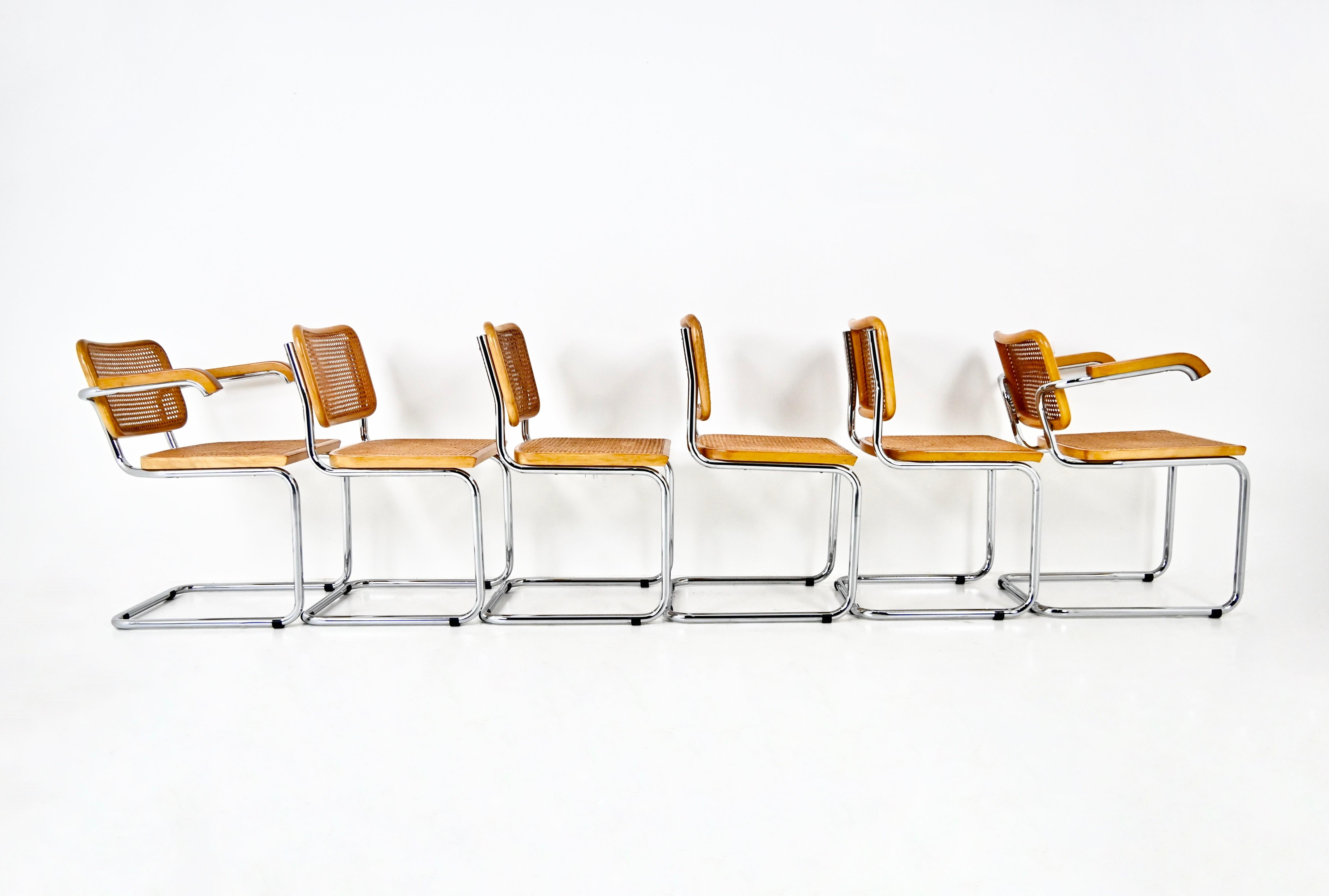 Dining Chairs Style B32 by Marcel Breuer, Set of 6 In Good Condition In bruxelles, BE