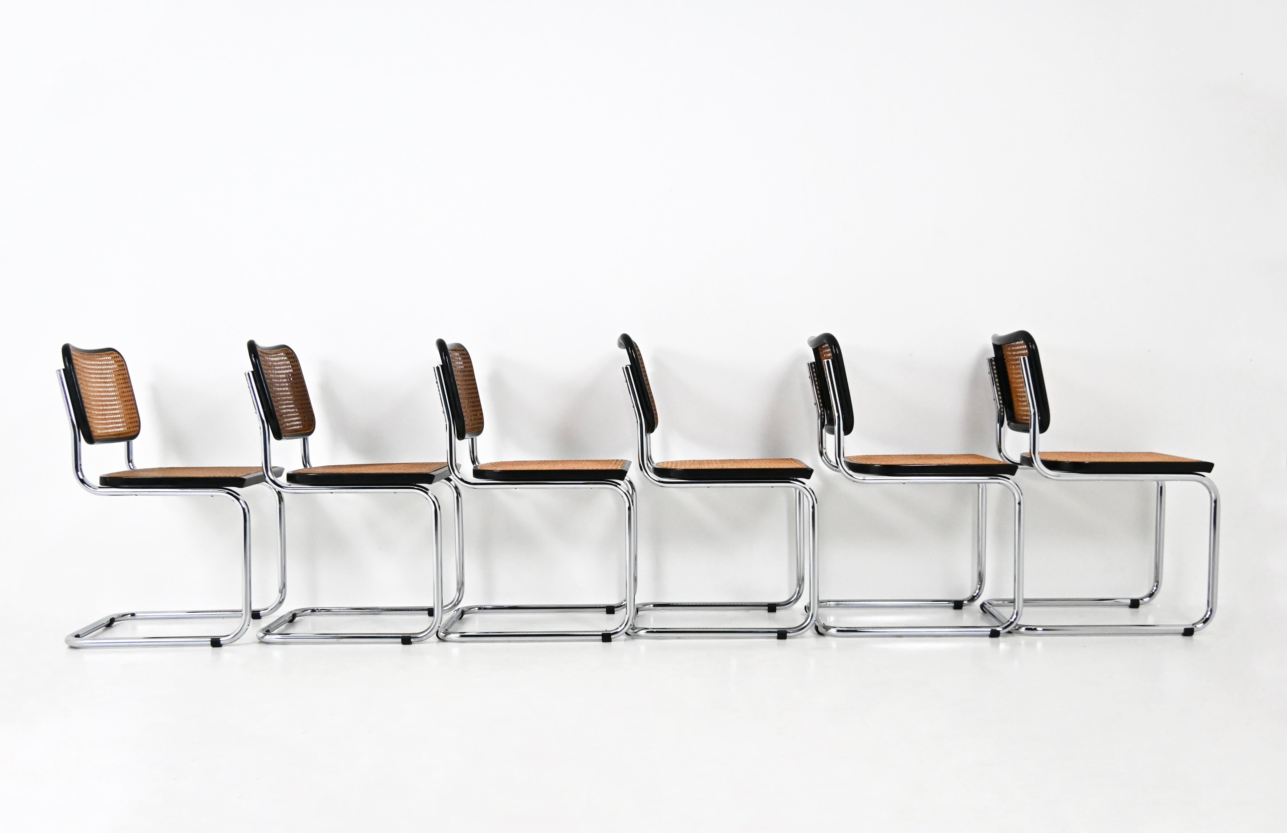 Dining Chairs Style B32 by Marcel Breuer, set of 6 In Good Condition In bruxelles, BE