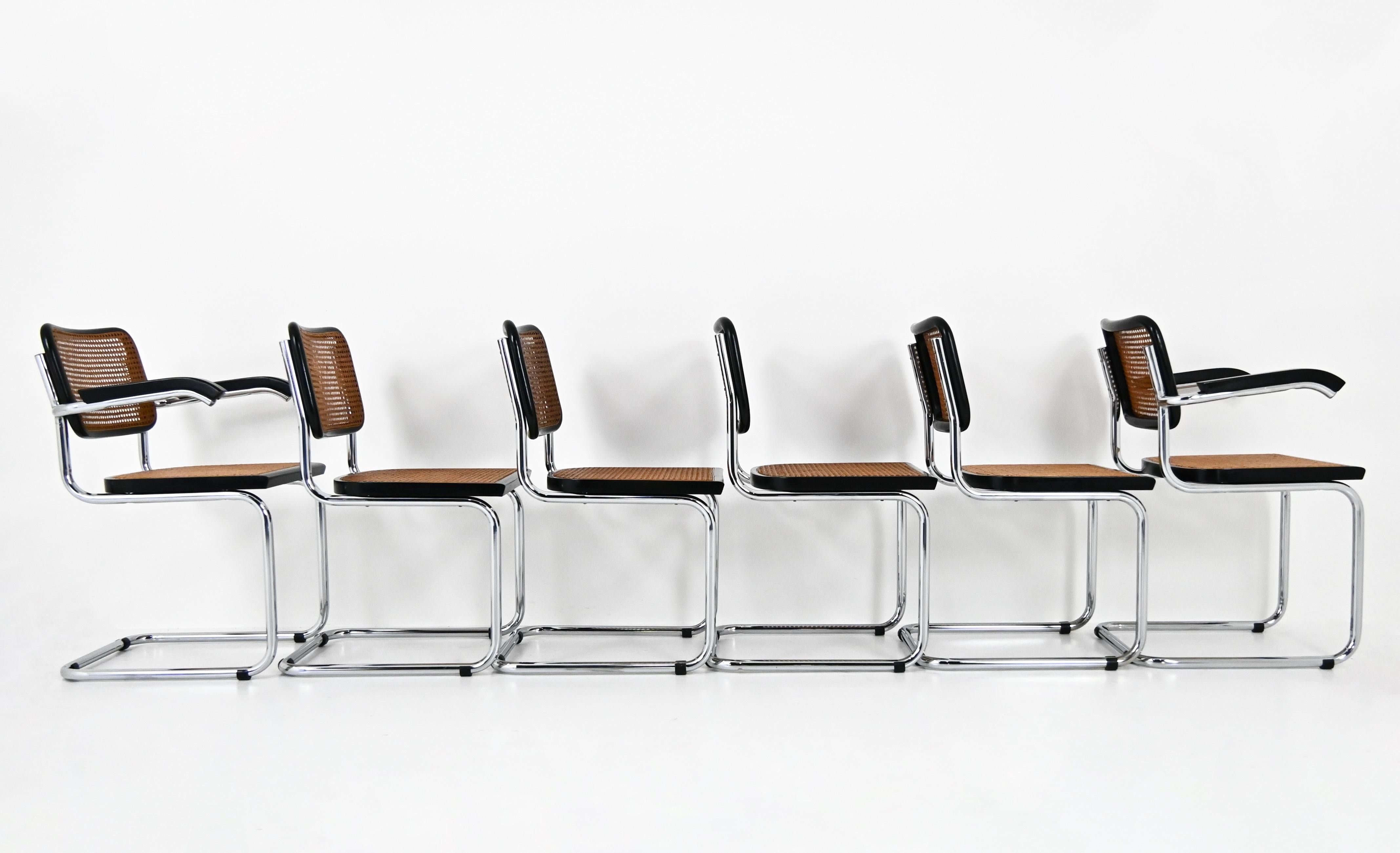 Dining Chairs Style B32 by Marcel Breuer Set of 6 In Good Condition For Sale In bruxelles, BE