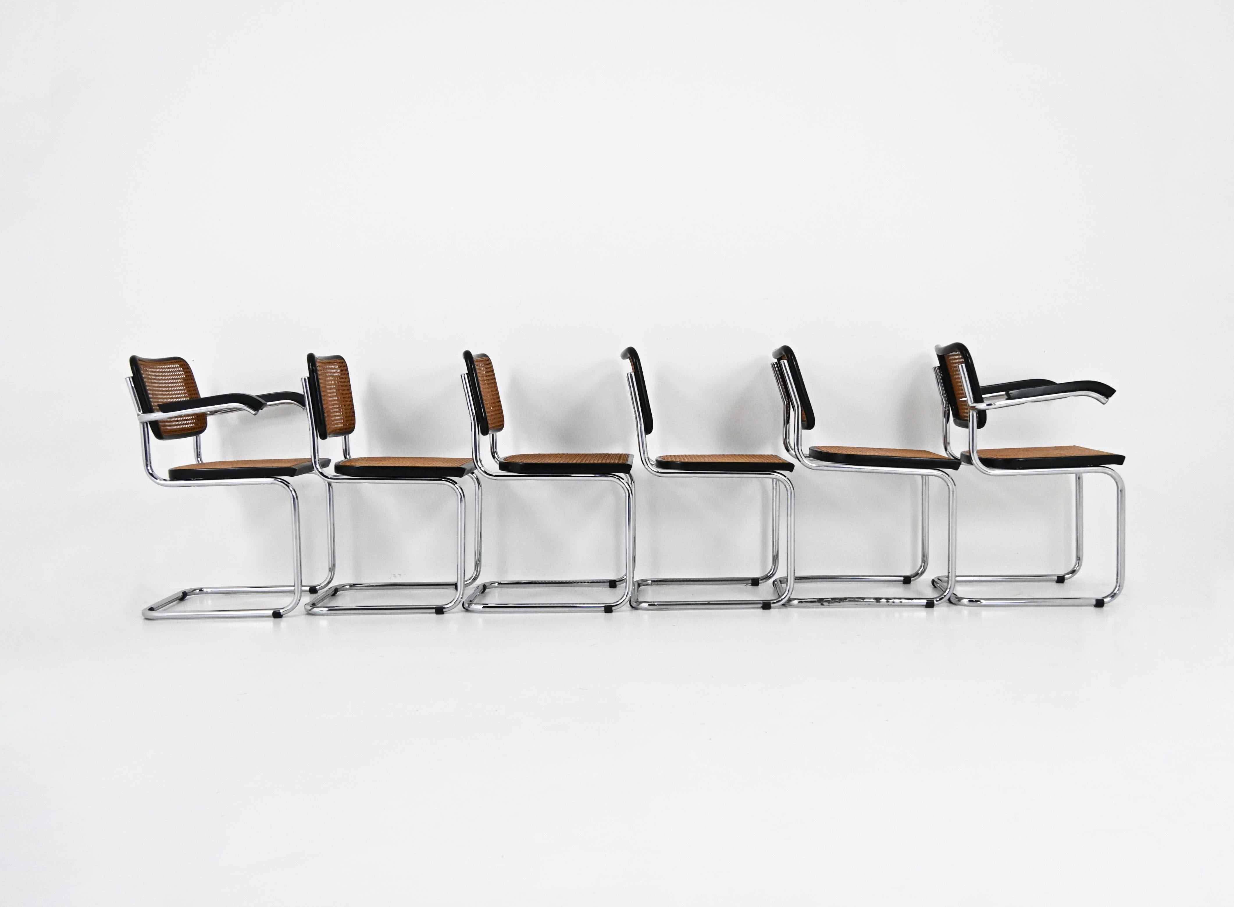 Esszimmerstühle im Stil B32 von Marcel Breuer, 6er-Set im Zustand „Gut“ im Angebot in bruxelles, BE