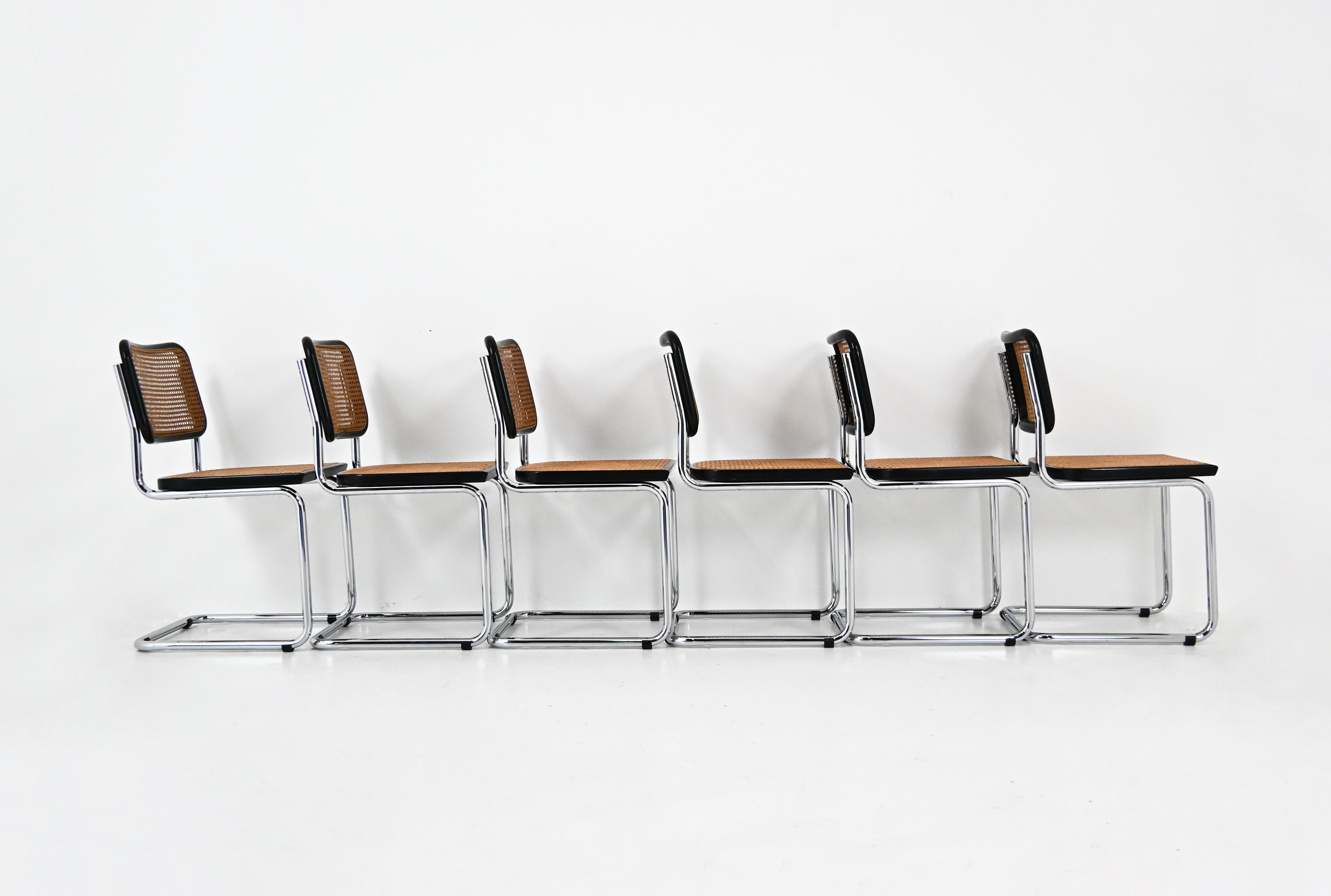 Dining Chairs Style B32 by Marcel Breuer, set of 6 In Good Condition For Sale In bruxelles, BE