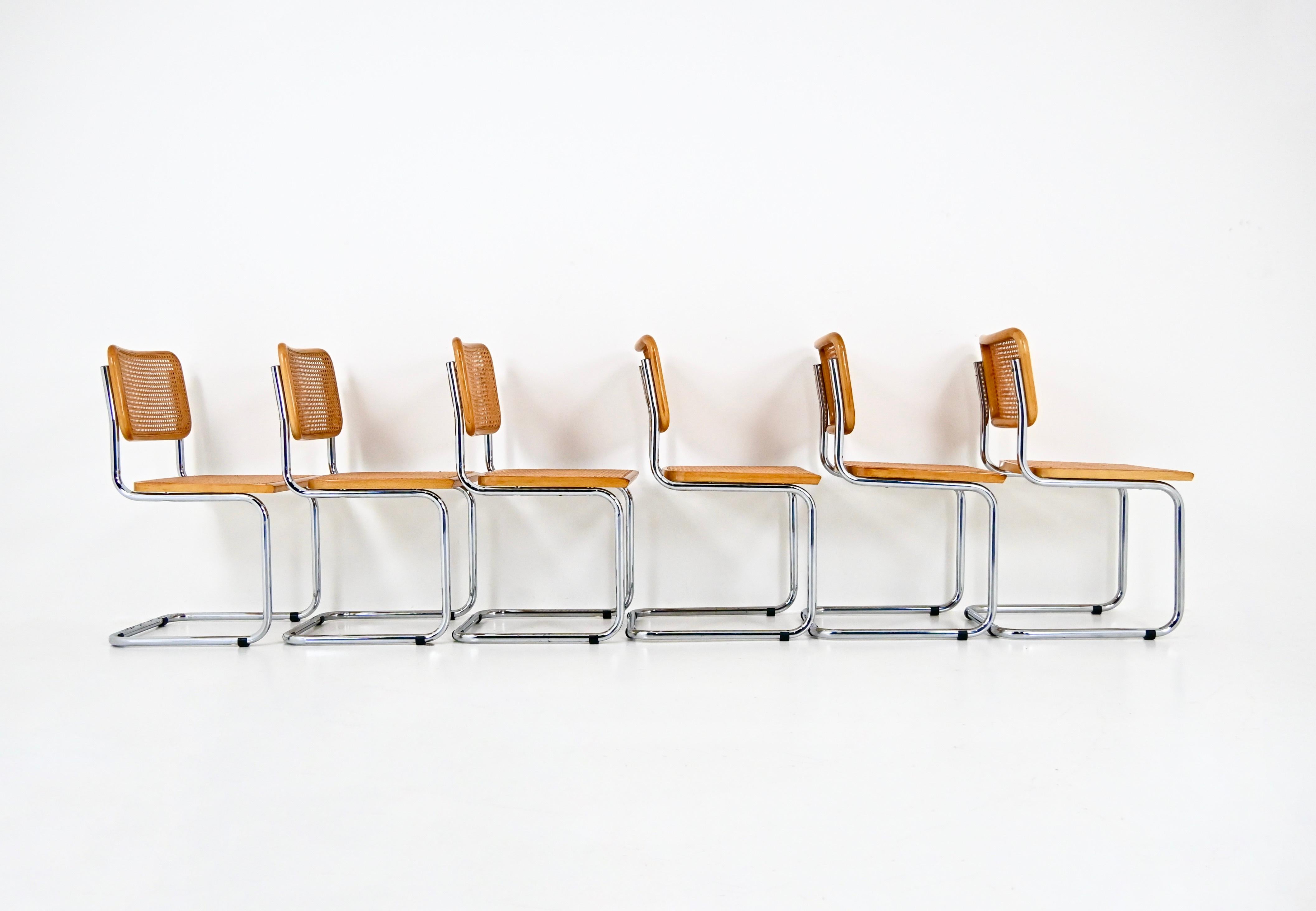Esszimmerstühle im Stil B32 von Marcel Breuer, 6er-Set im Zustand „Gut“ im Angebot in bruxelles, BE