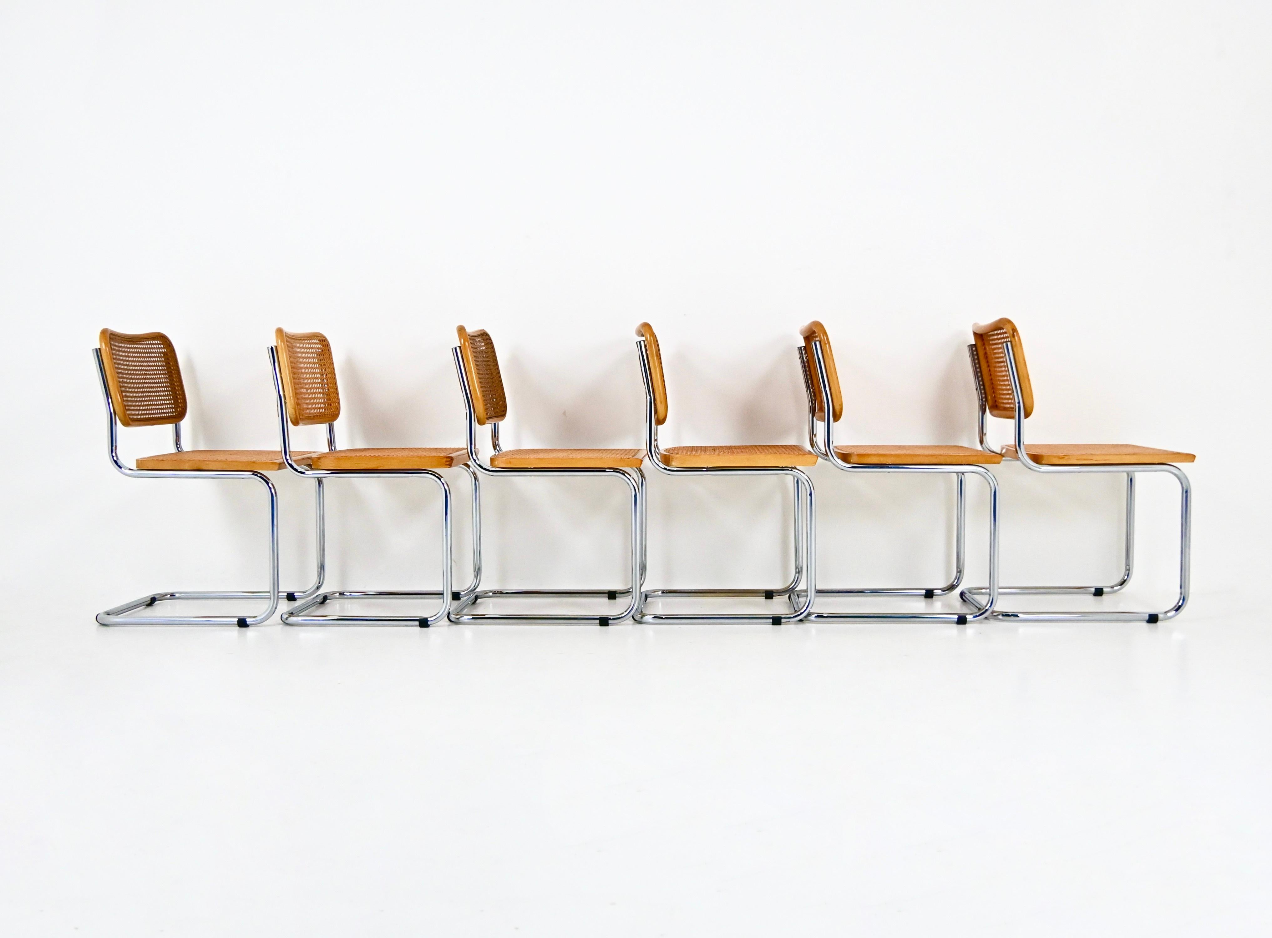 Chaises de salle à manger style B32 par Marcel Breuer, lot de 6 Bon état - En vente à bruxelles, BE