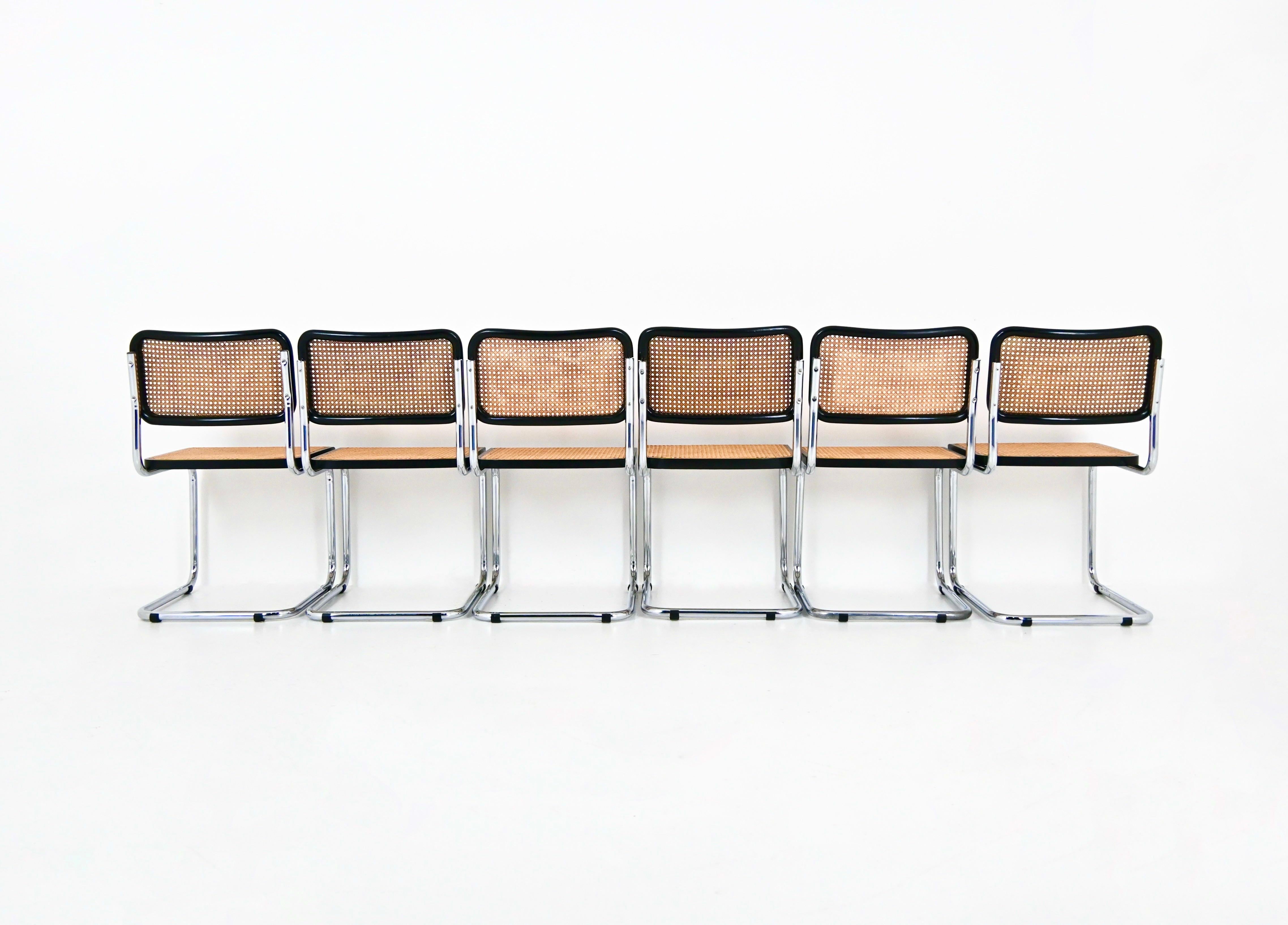 Dining Chairs Style B32 by Marcel Breuer, Set of 6 In Good Condition For Sale In bruxelles, BE