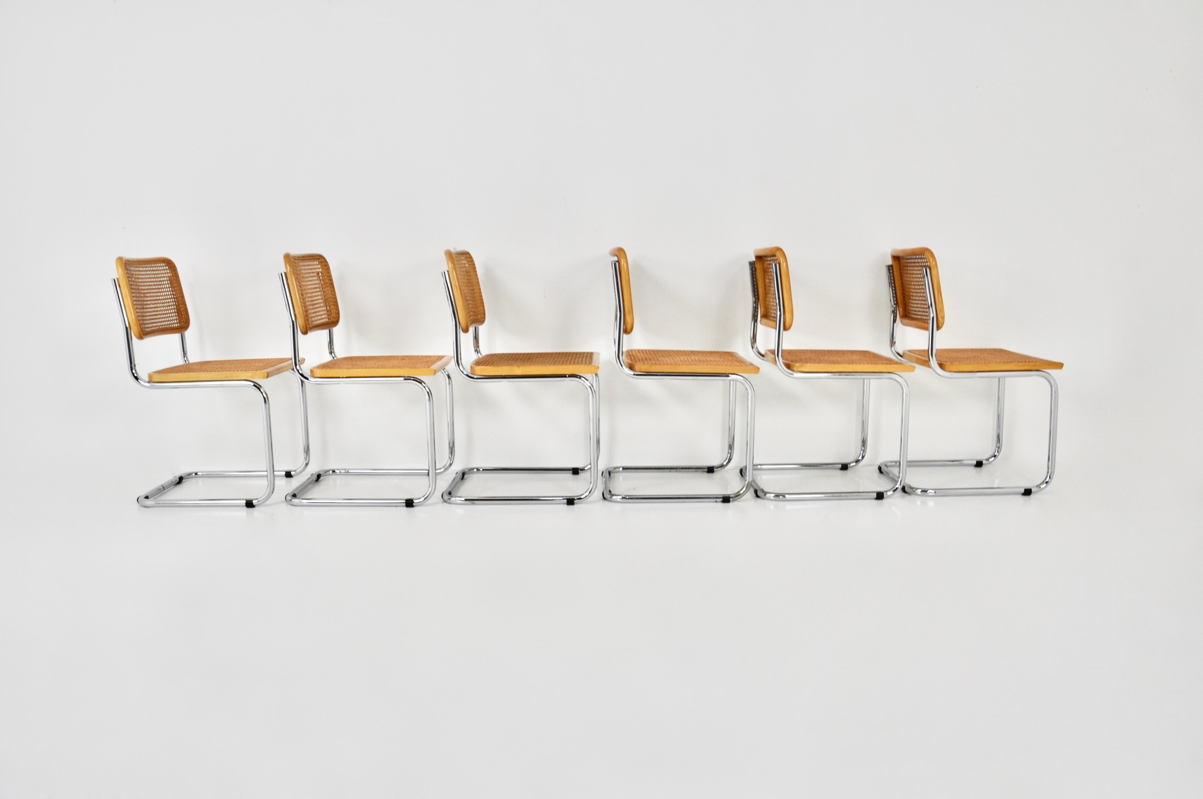 Late 20th Century Dining Chairs Style B32 by Marcel Breuer Set of 6