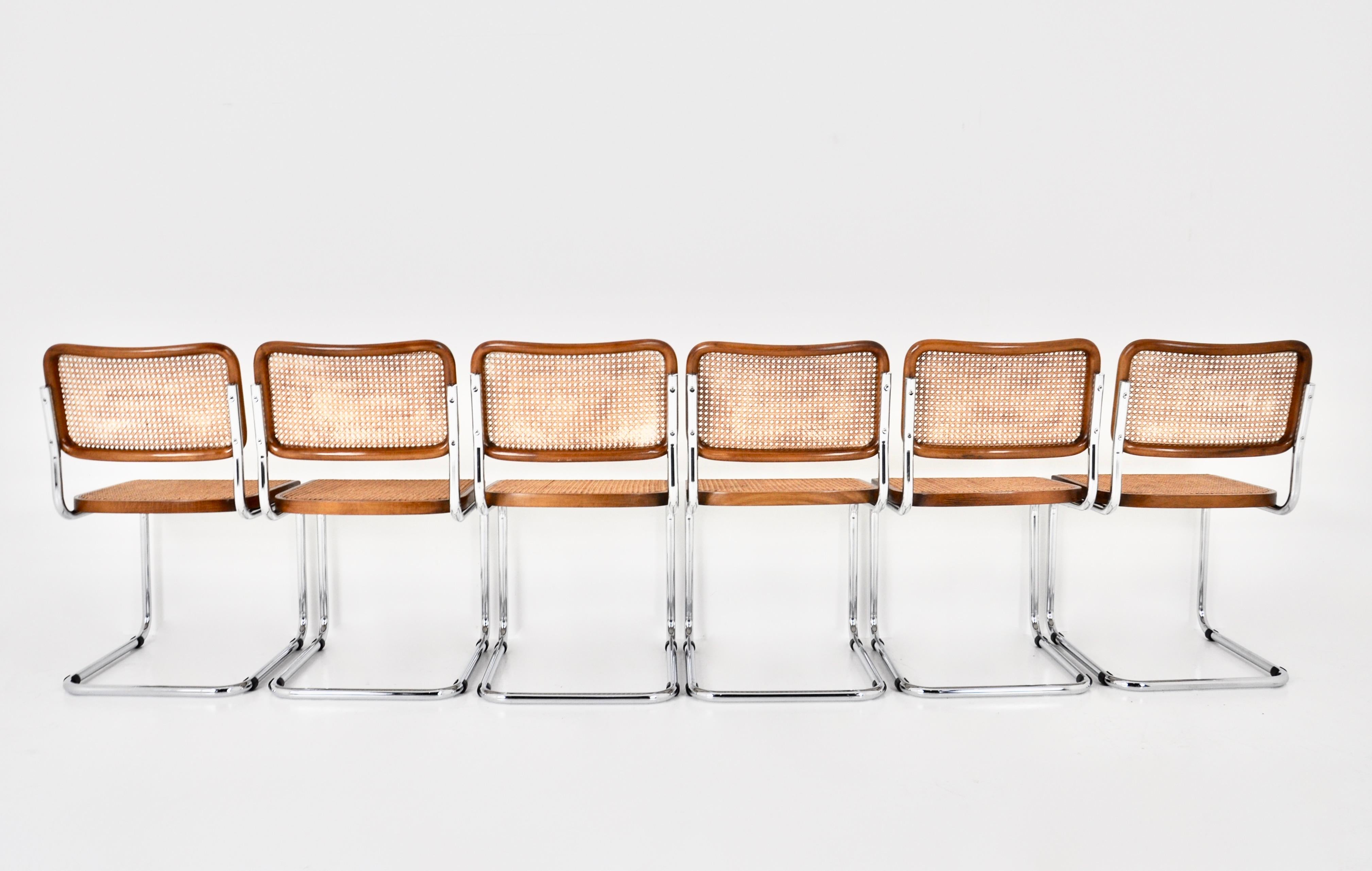 Late 20th Century Dining Chairs Style B32 by Marcel Breuer Set of 6