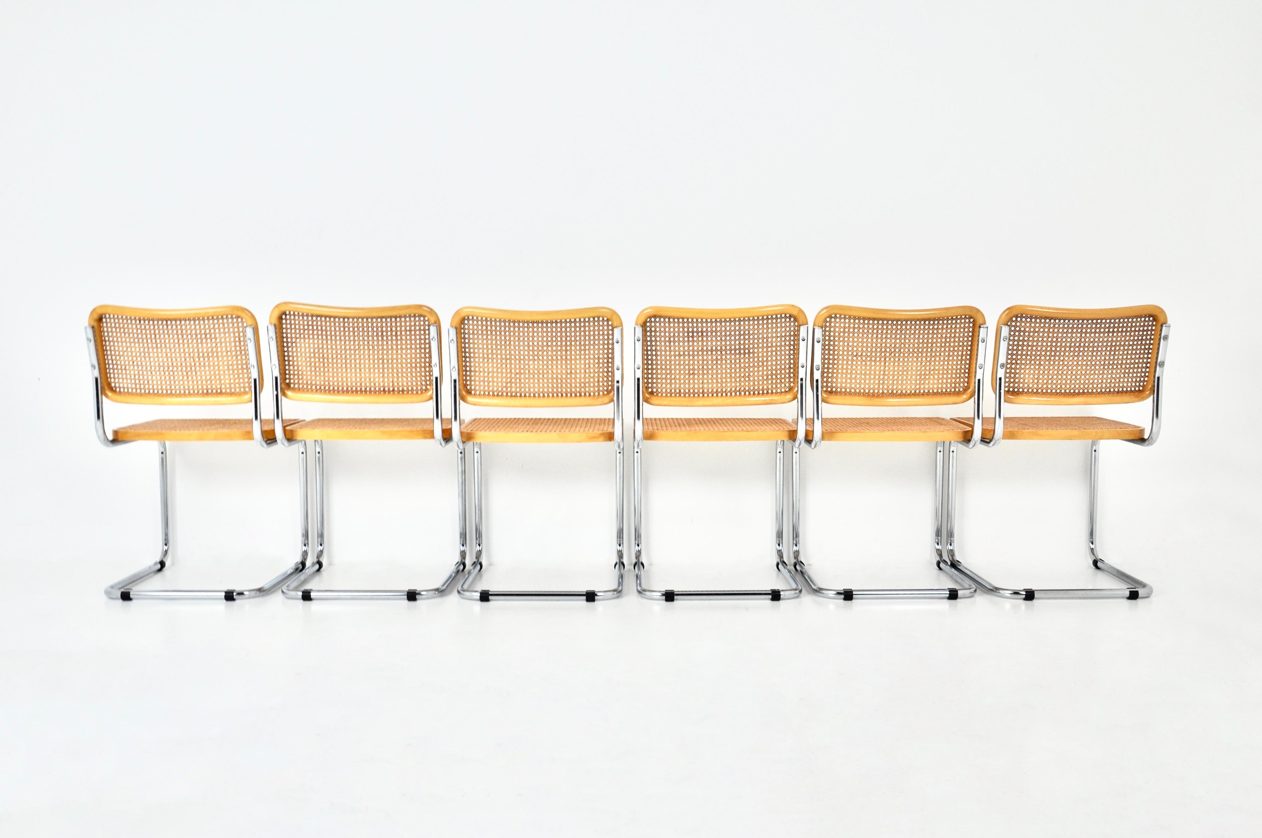 Late 20th Century Dining Chairs Style B32 by Marcel Breuer, set of 6