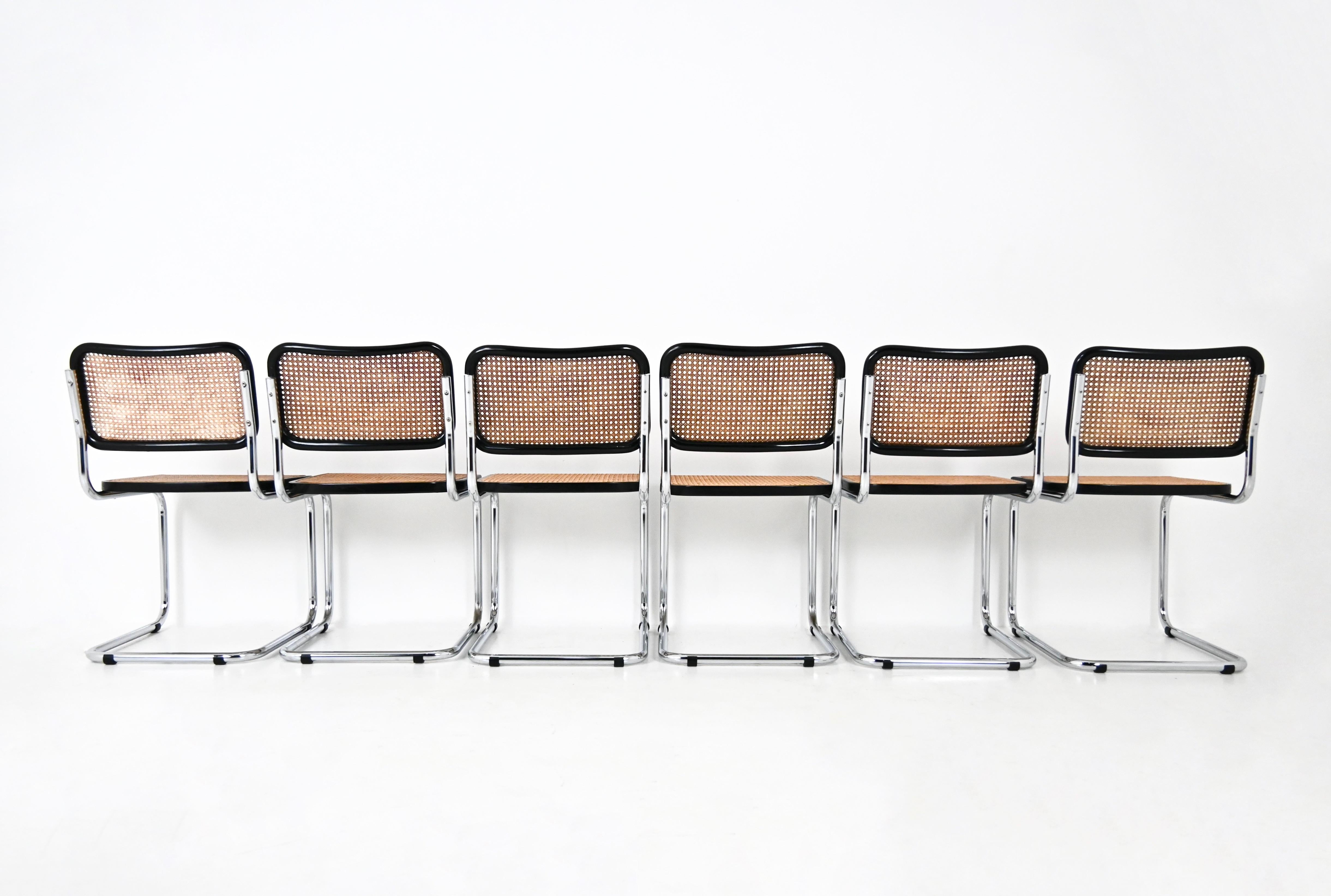 Late 20th Century Dining Chairs Style B32 by Marcel Breuer, set of 6