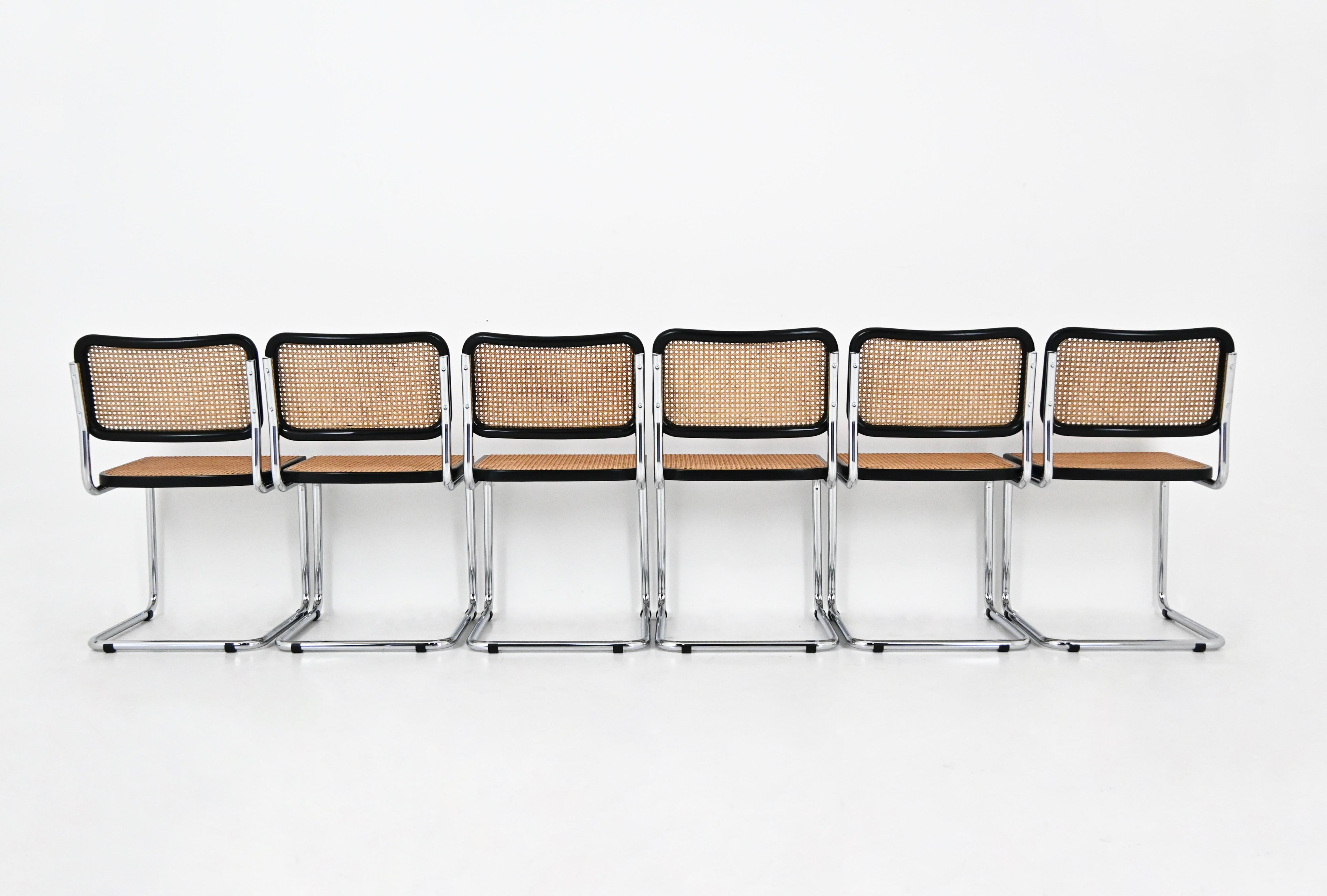 Late 20th Century Dining Chairs Style B32 by Marcel Breuer, set of 6 For Sale