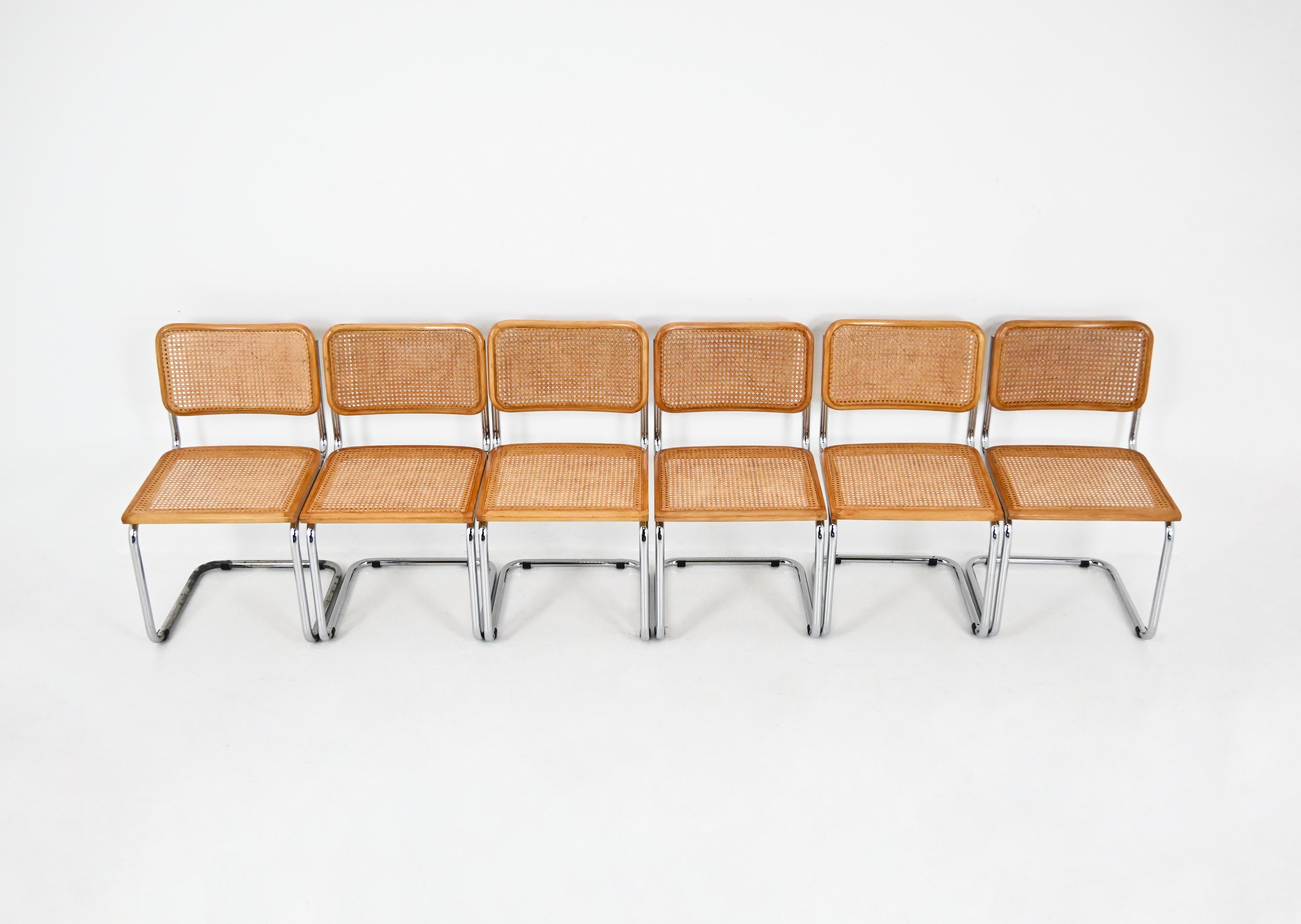 Sillas de comedor Estilo B32 de Marcel Breuer, Lote de 6 finales del siglo XX en venta