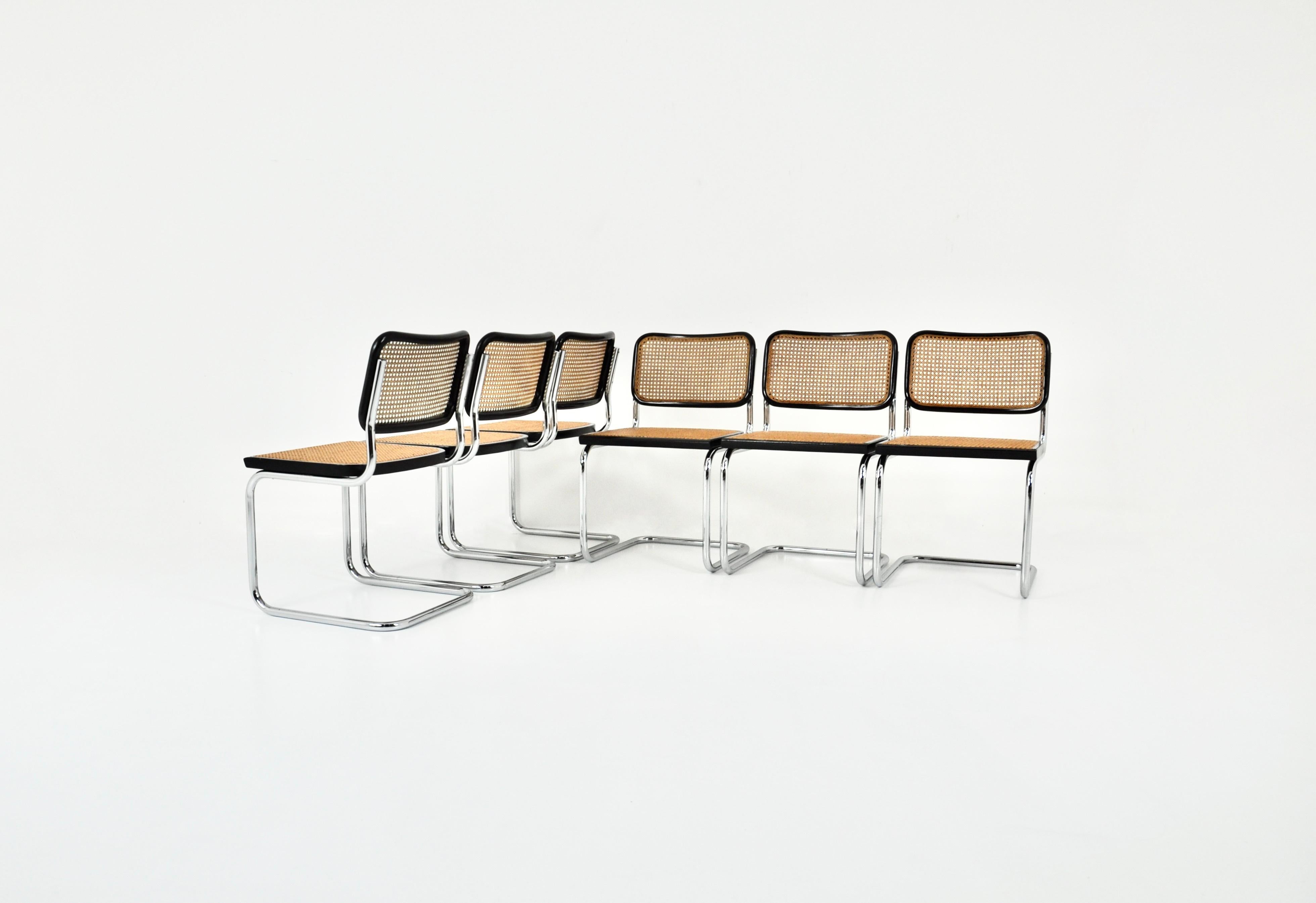 Metal Dining Chairs Style B32 by Marcel Breuer Set of 6 For Sale