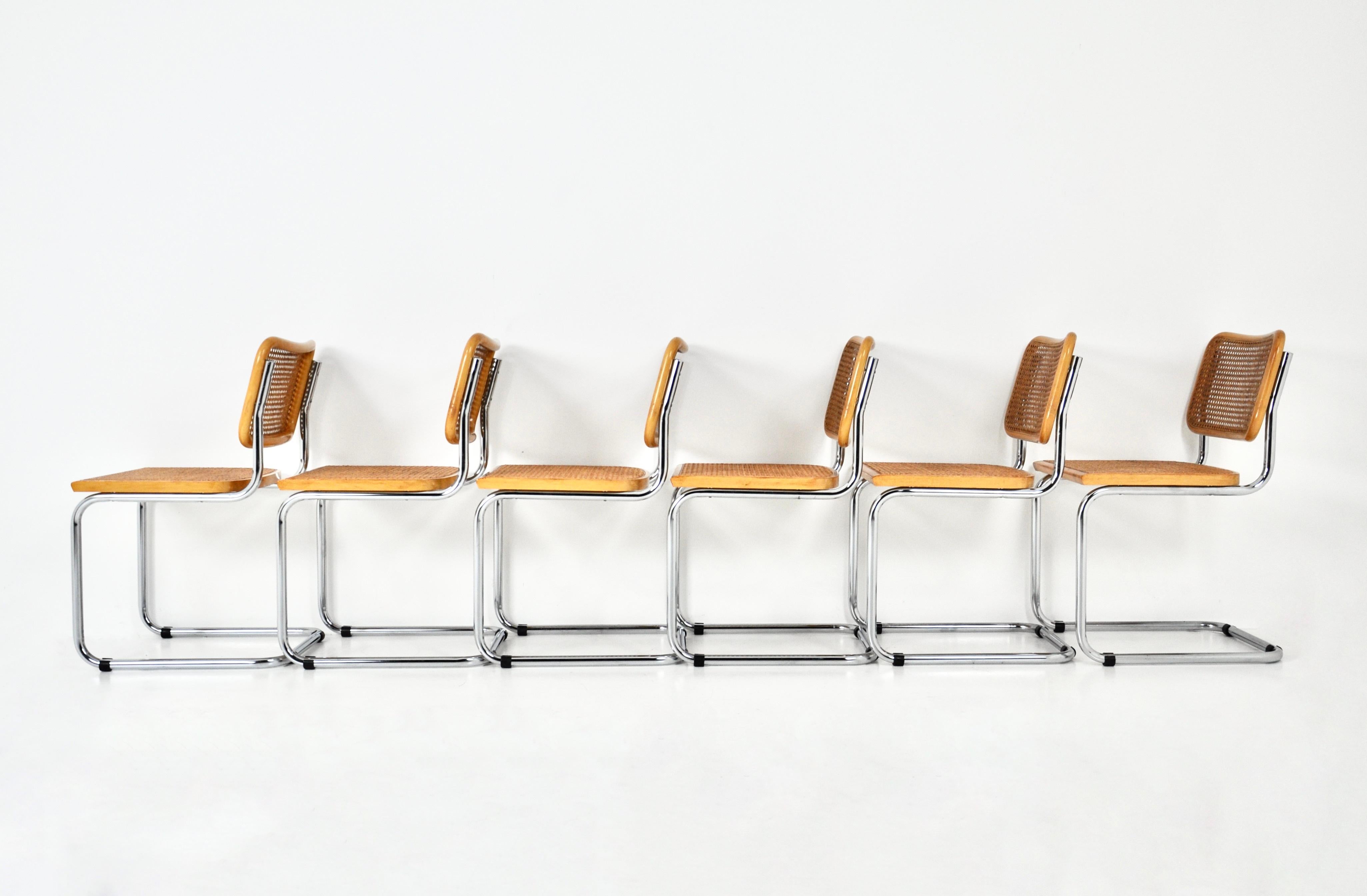Metal Dining Chairs Style B32 by Marcel Breuer, set of 6