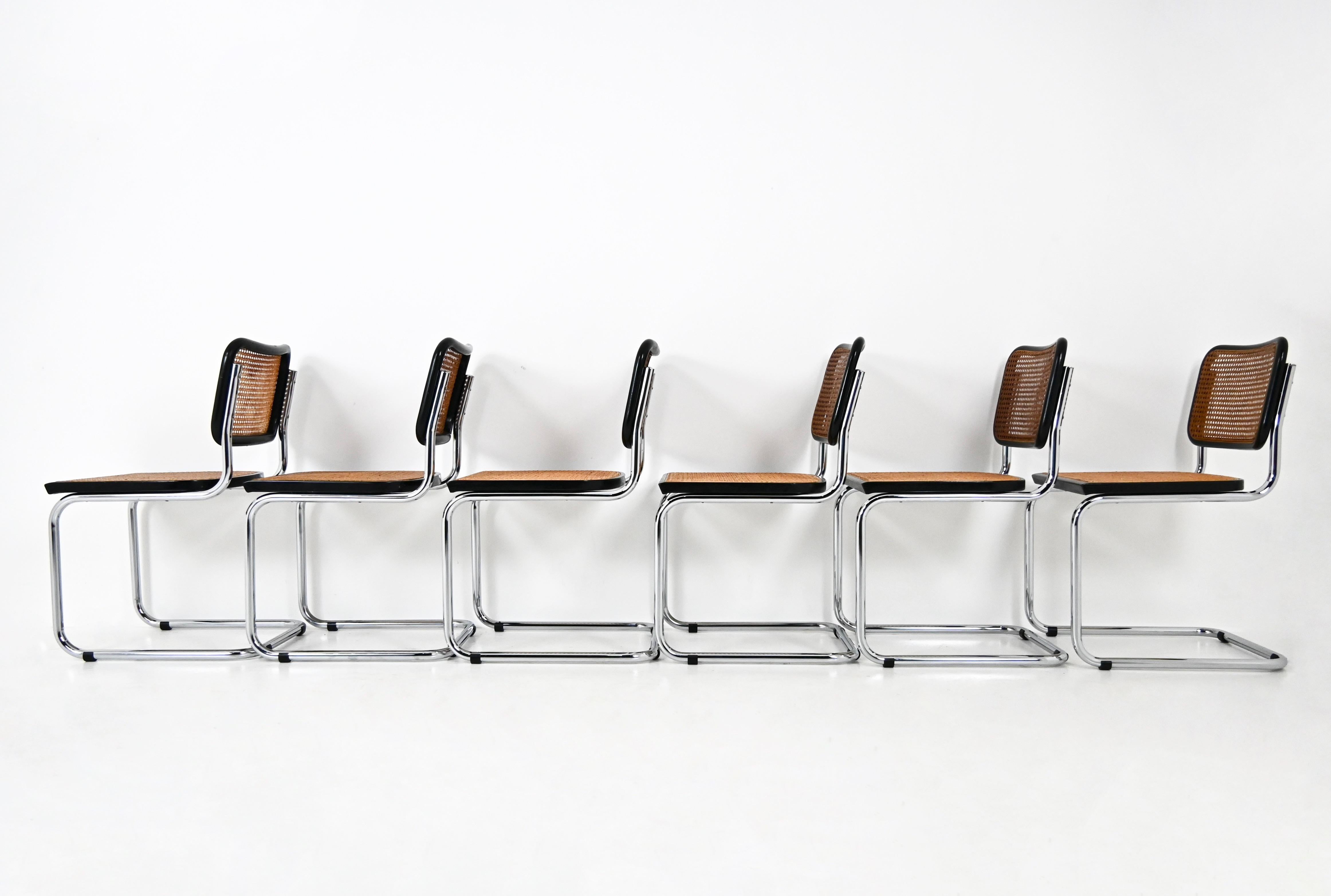 Metal Dining Chairs Style B32 by Marcel Breuer, set of 6