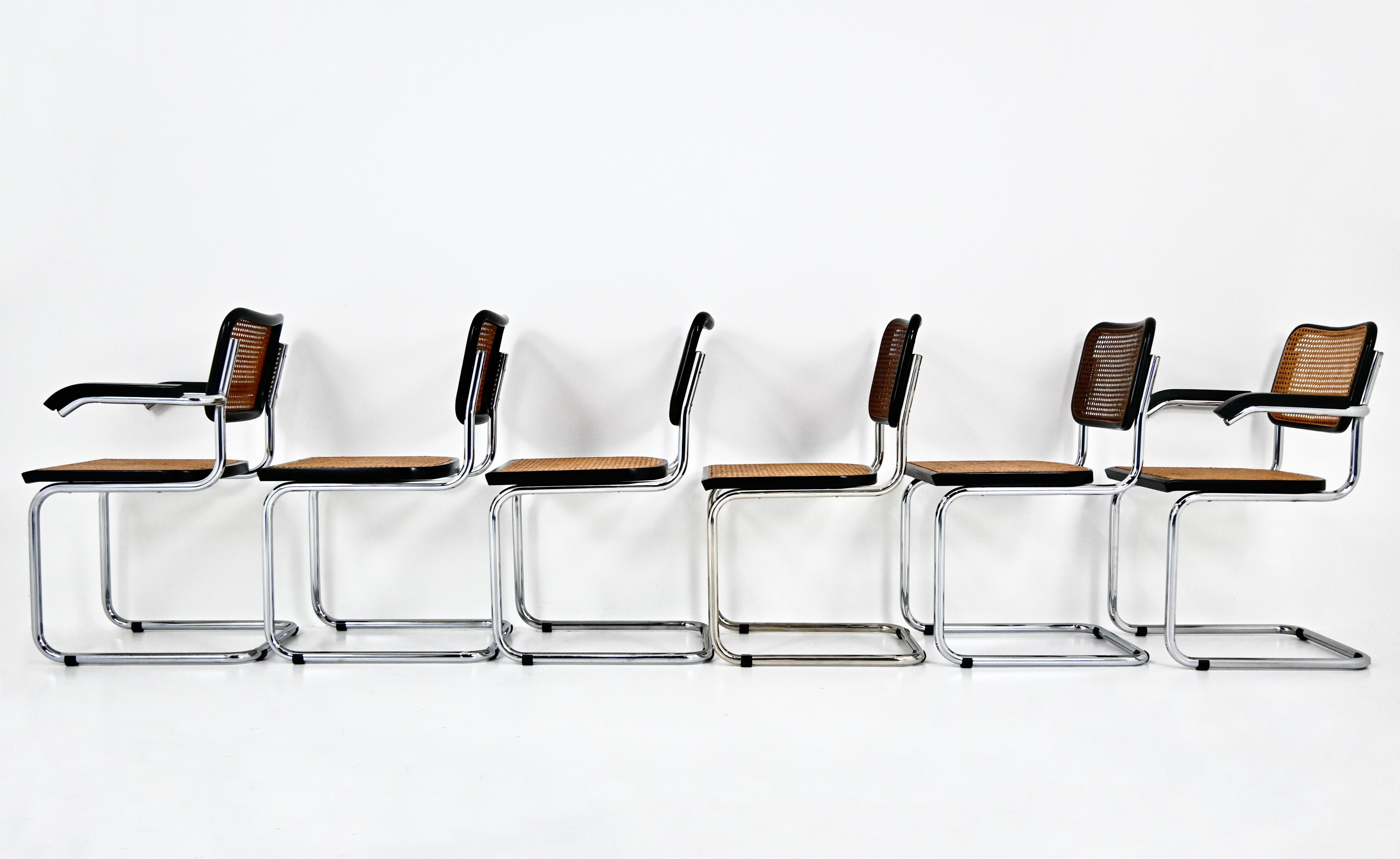 Metallo Dining Chairs Style B32 by Marcel Breuer, Set of 6 in vendita