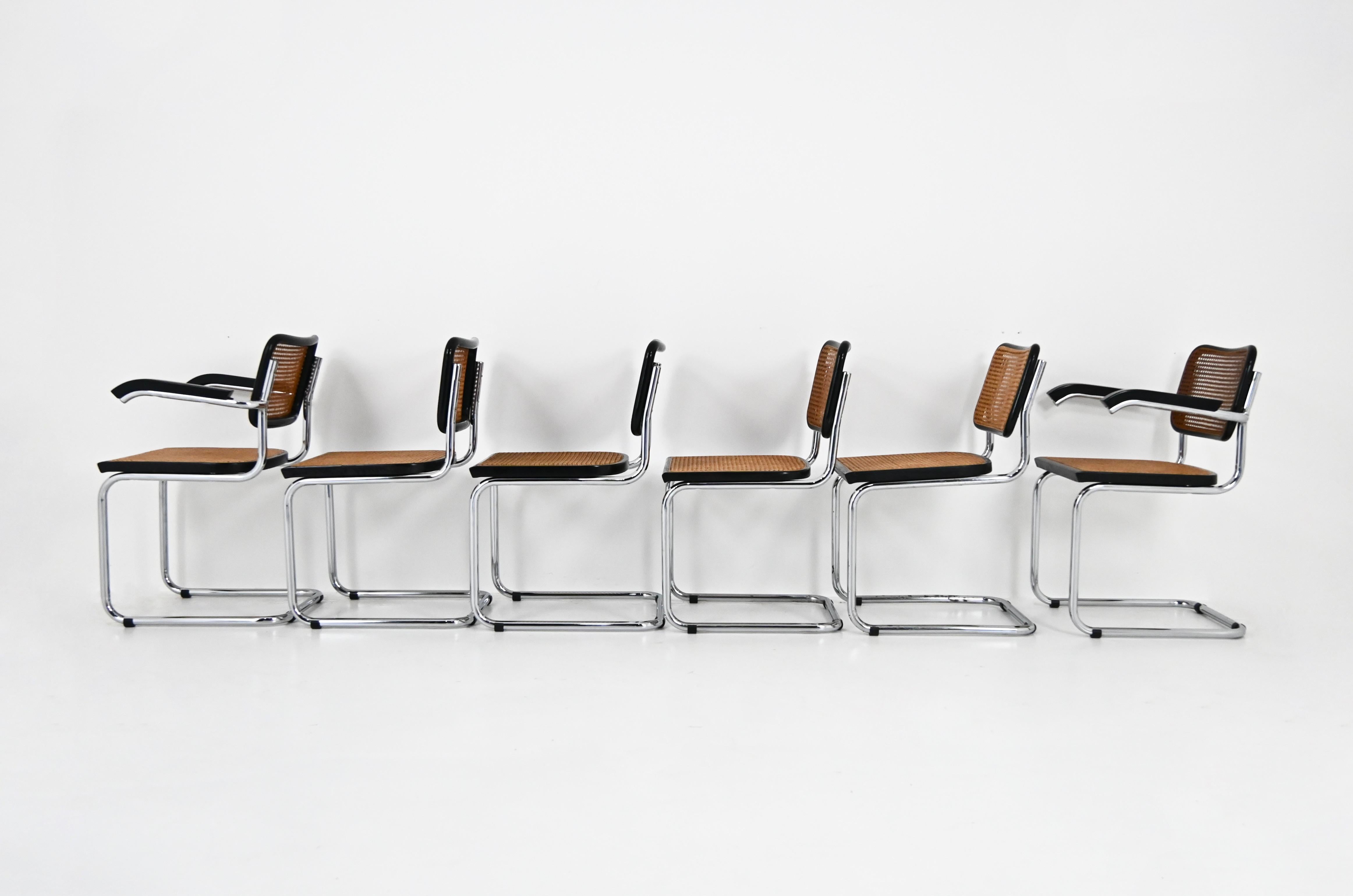 Esszimmerstühle im Stil B32 von Marcel Breuer, 6er-Set (Metall) im Angebot