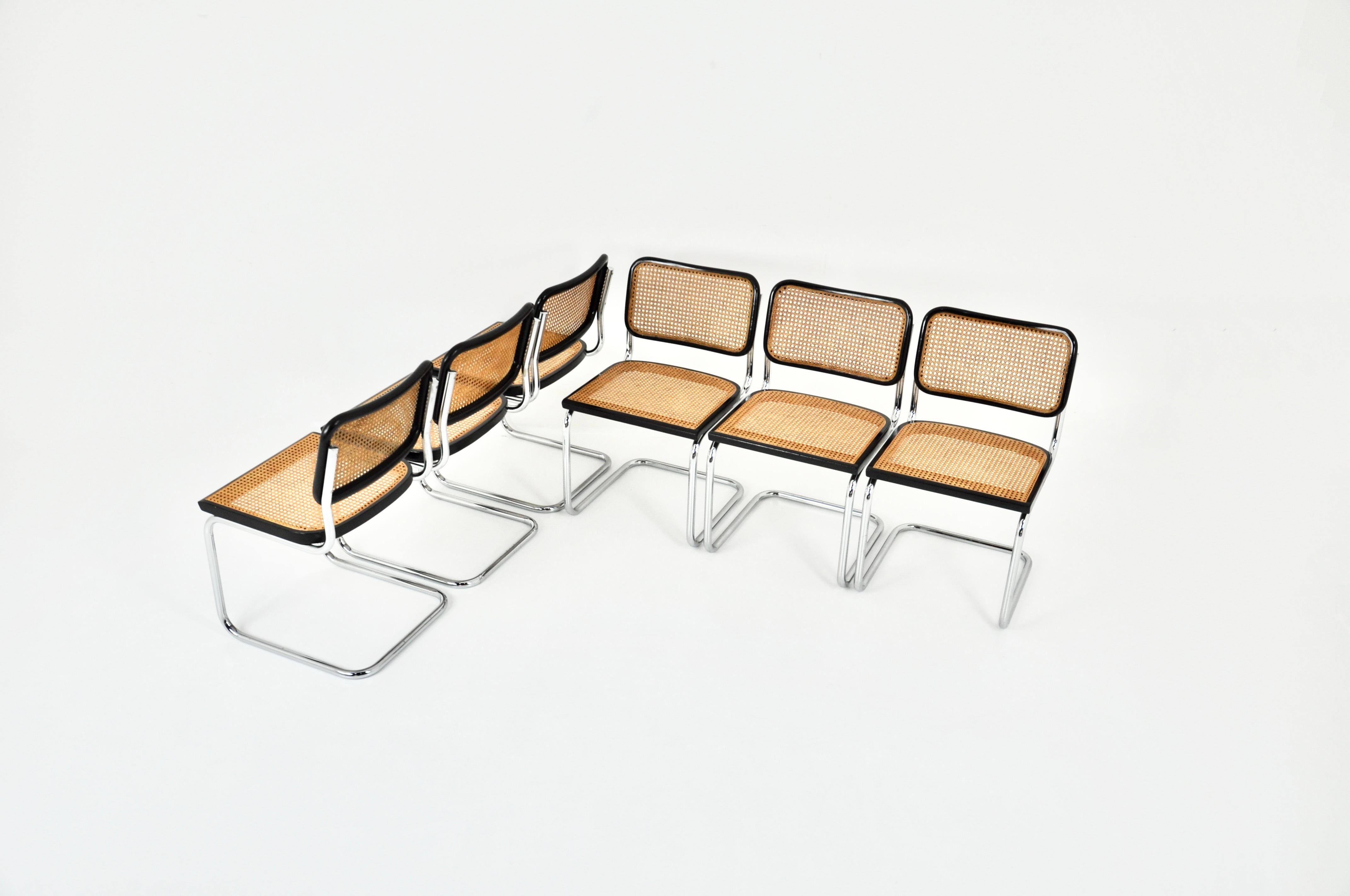 Chaises de salle à manger style B32 de Marcel Breuer, lot de 6 en vente 1