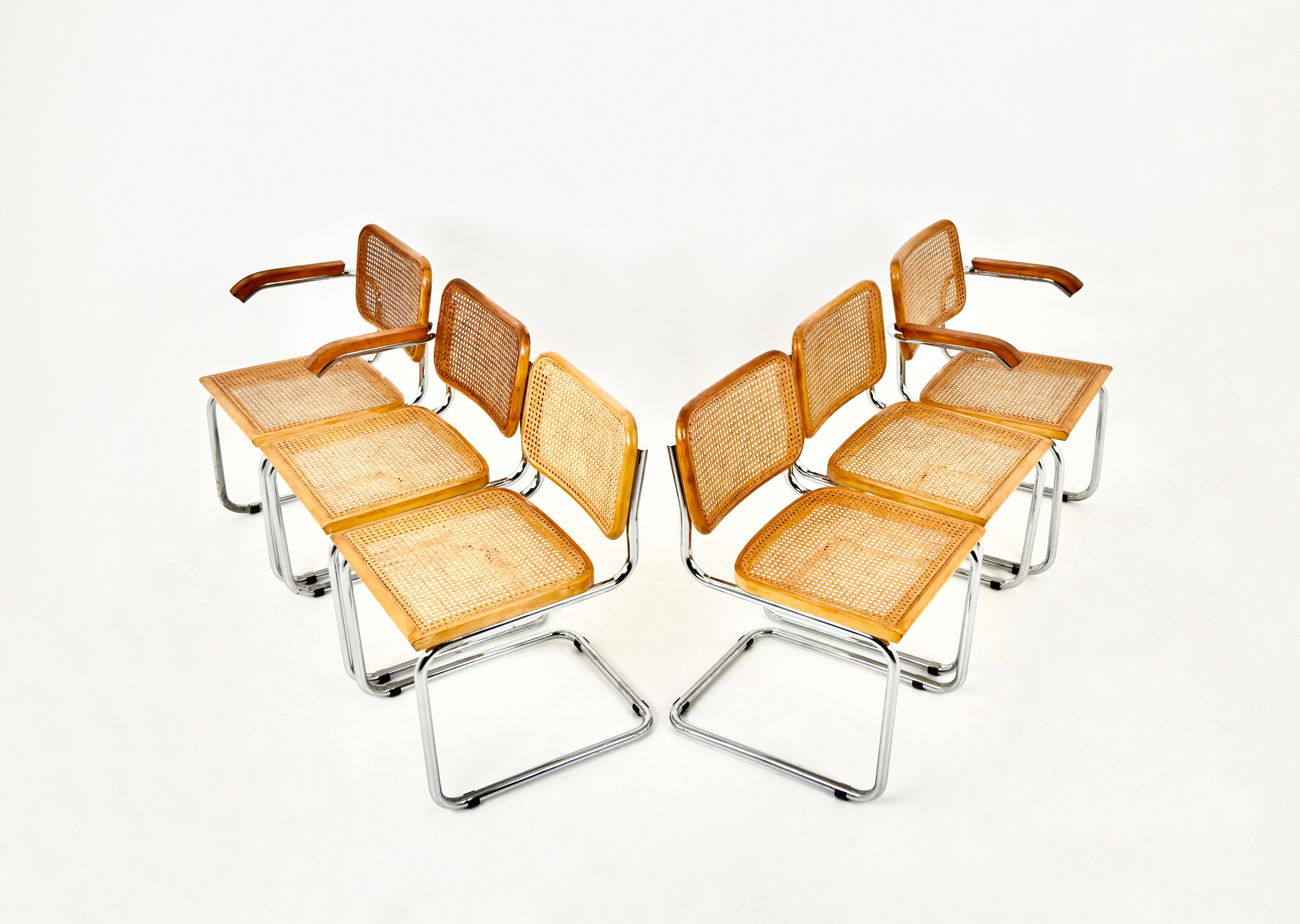 Dining Chairs Style B32 by Marcel Breuer, Set of 6 1