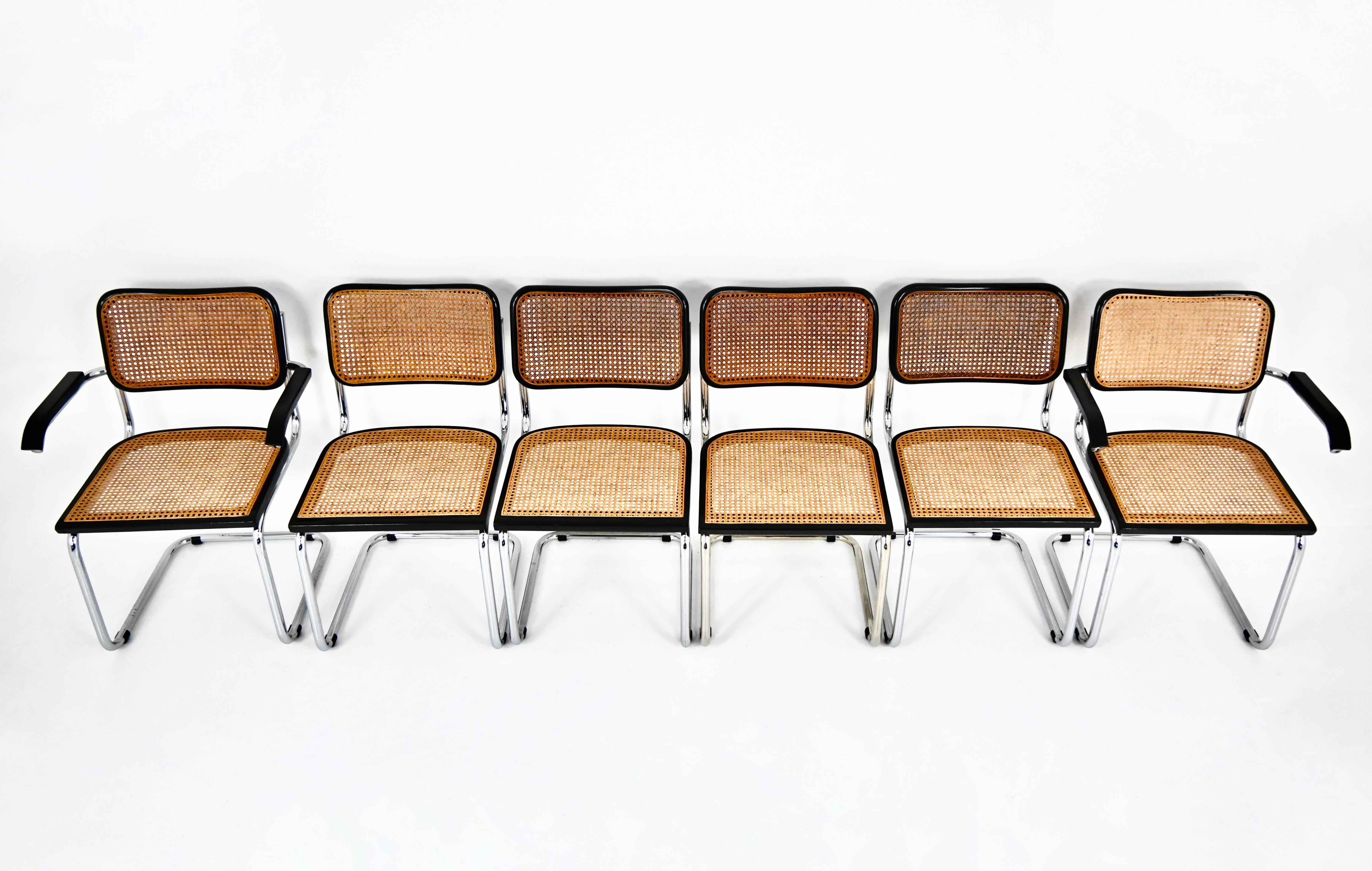 Dining Chairs Style B32 by Marcel Breuer, Set of 6 in vendita 1
