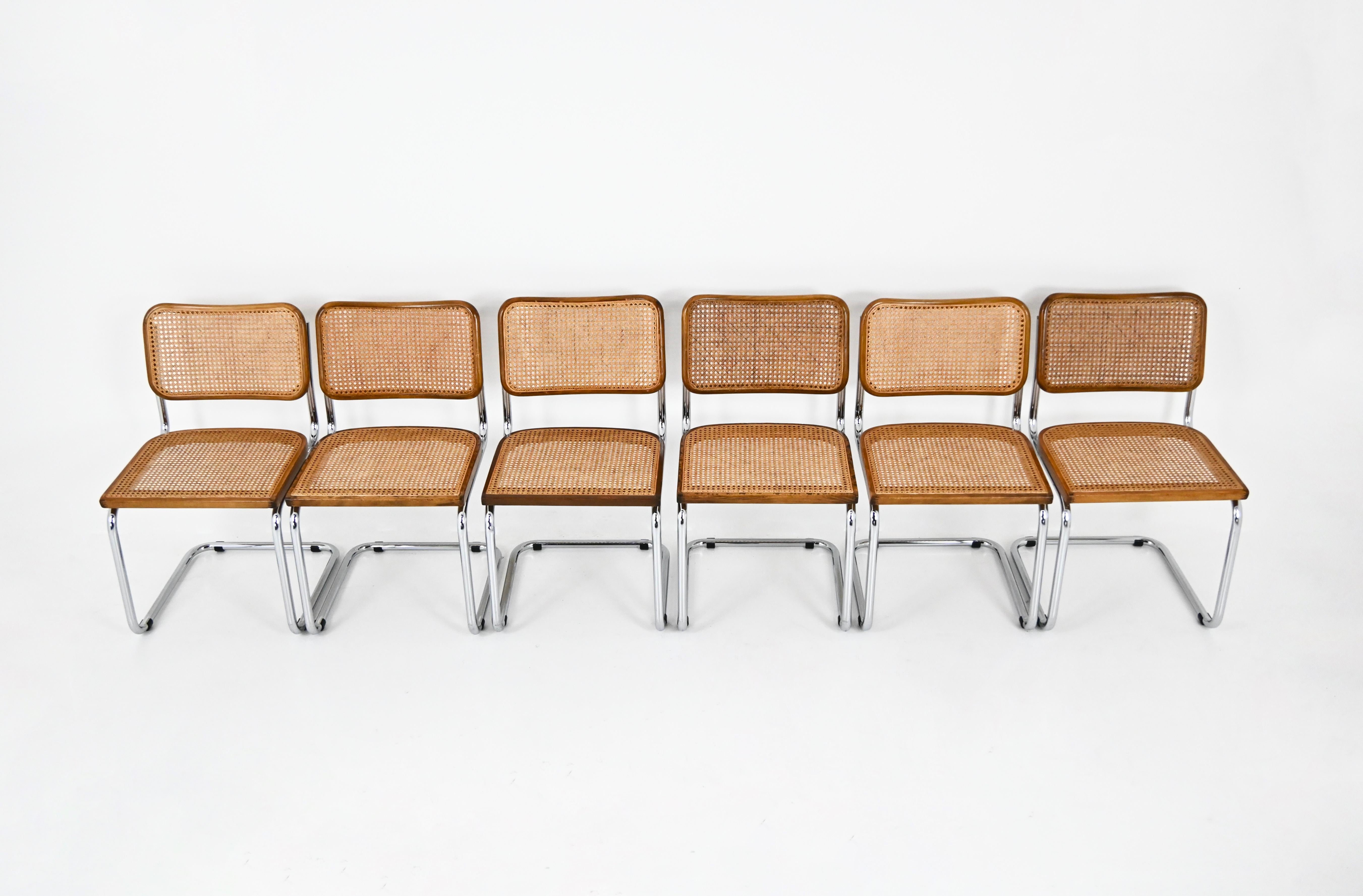 Dining Chairs Style B32 by Marcel Breuer, Set of 6 For Sale 1