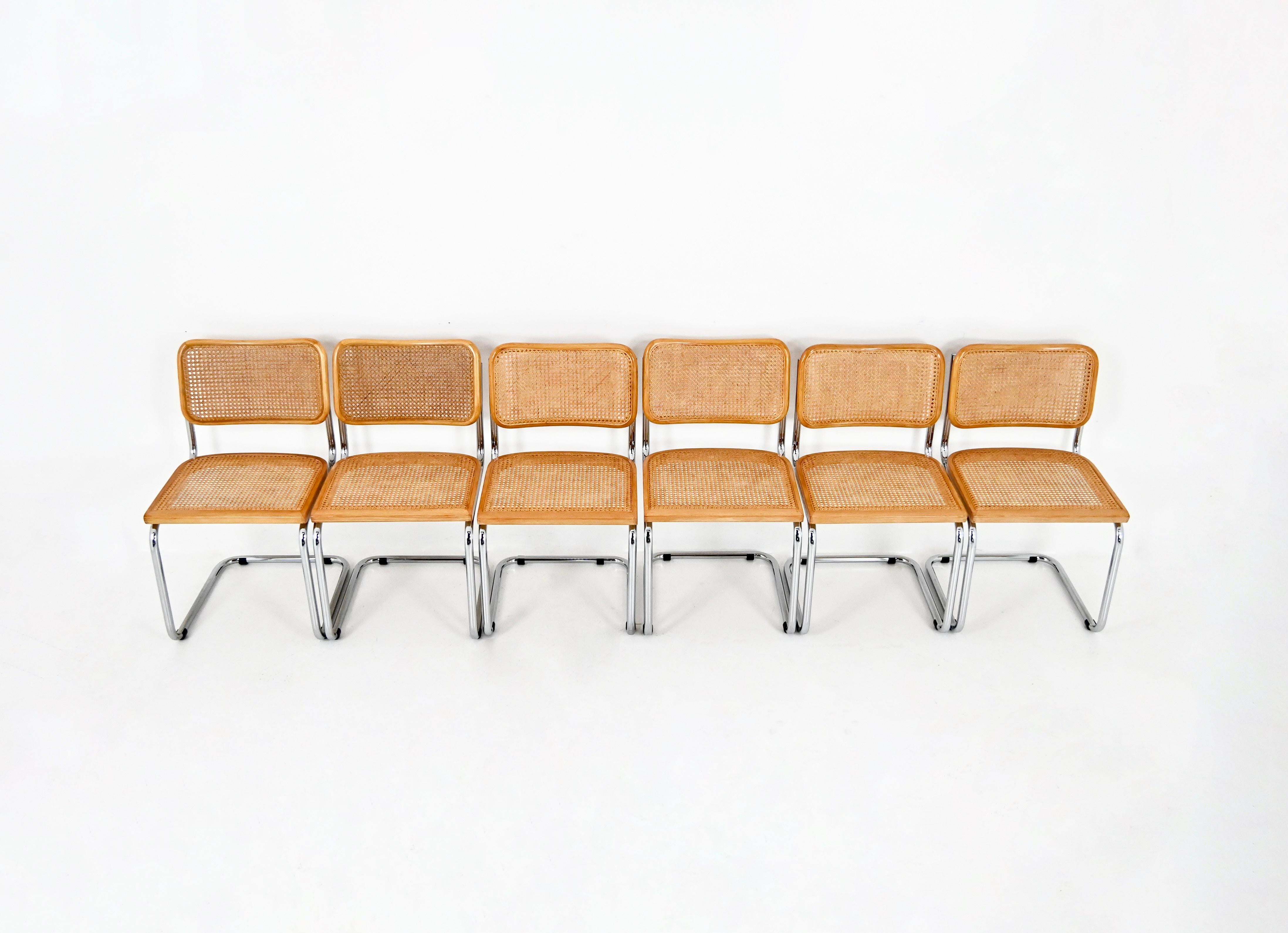 Dining Chairs Style B32 by Marcel Breuer, Set of 6 For Sale 1