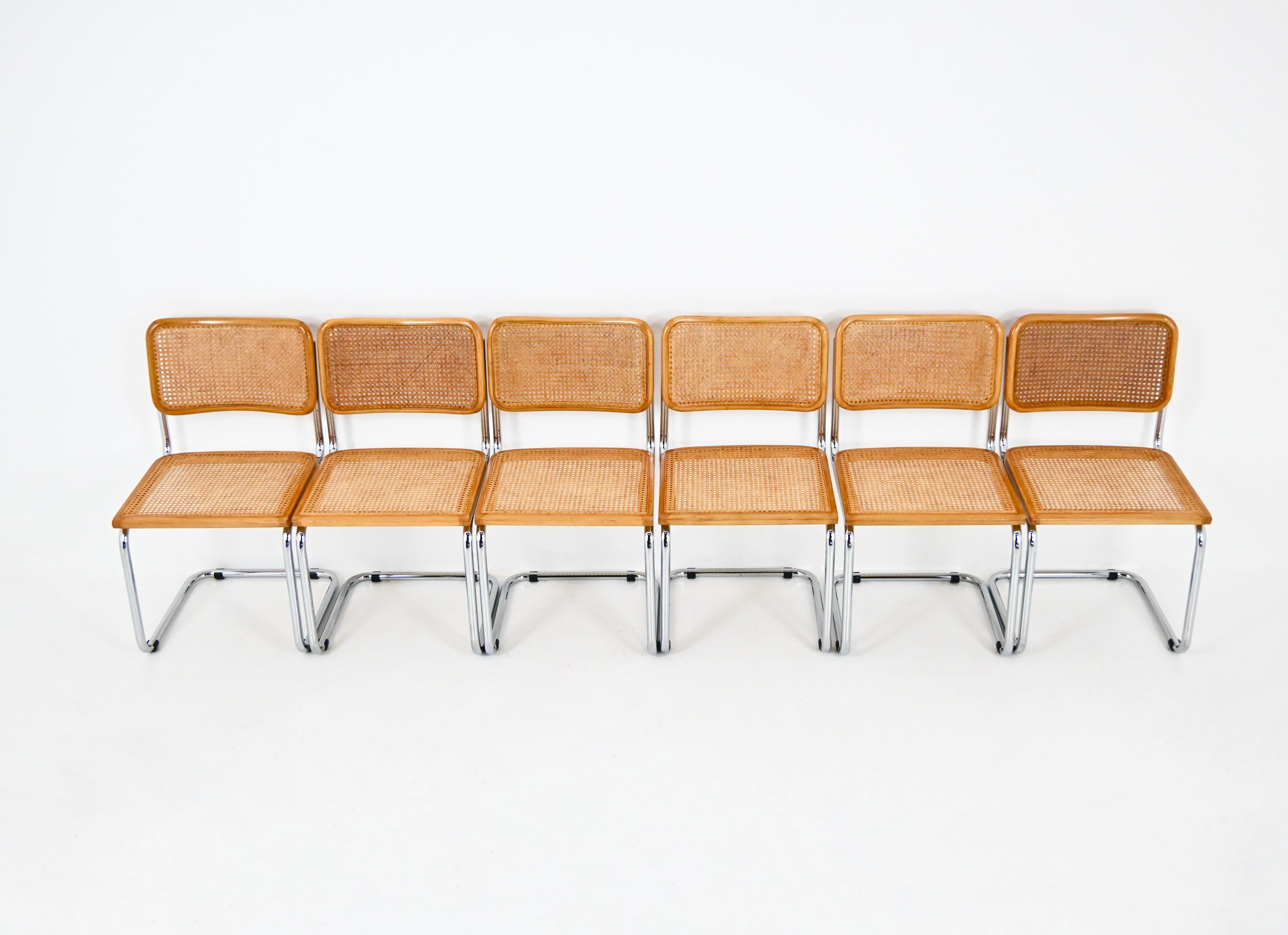 Chaises de salle à manger style B32 par Marcel Breuer, lot de 6 1