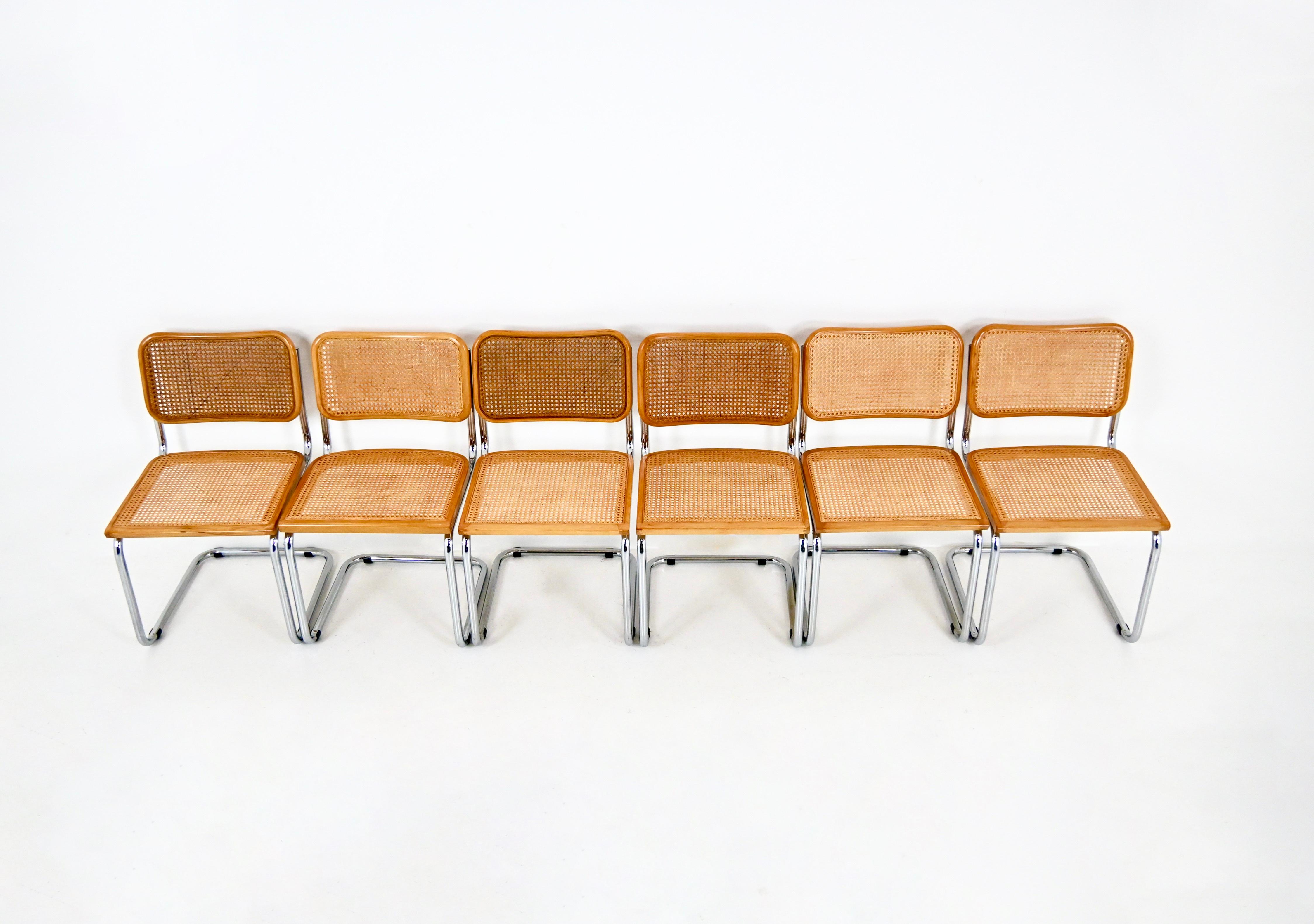 Chaises de salle à manger style B32 par Marcel Breuer, lot de 6 en vente 1