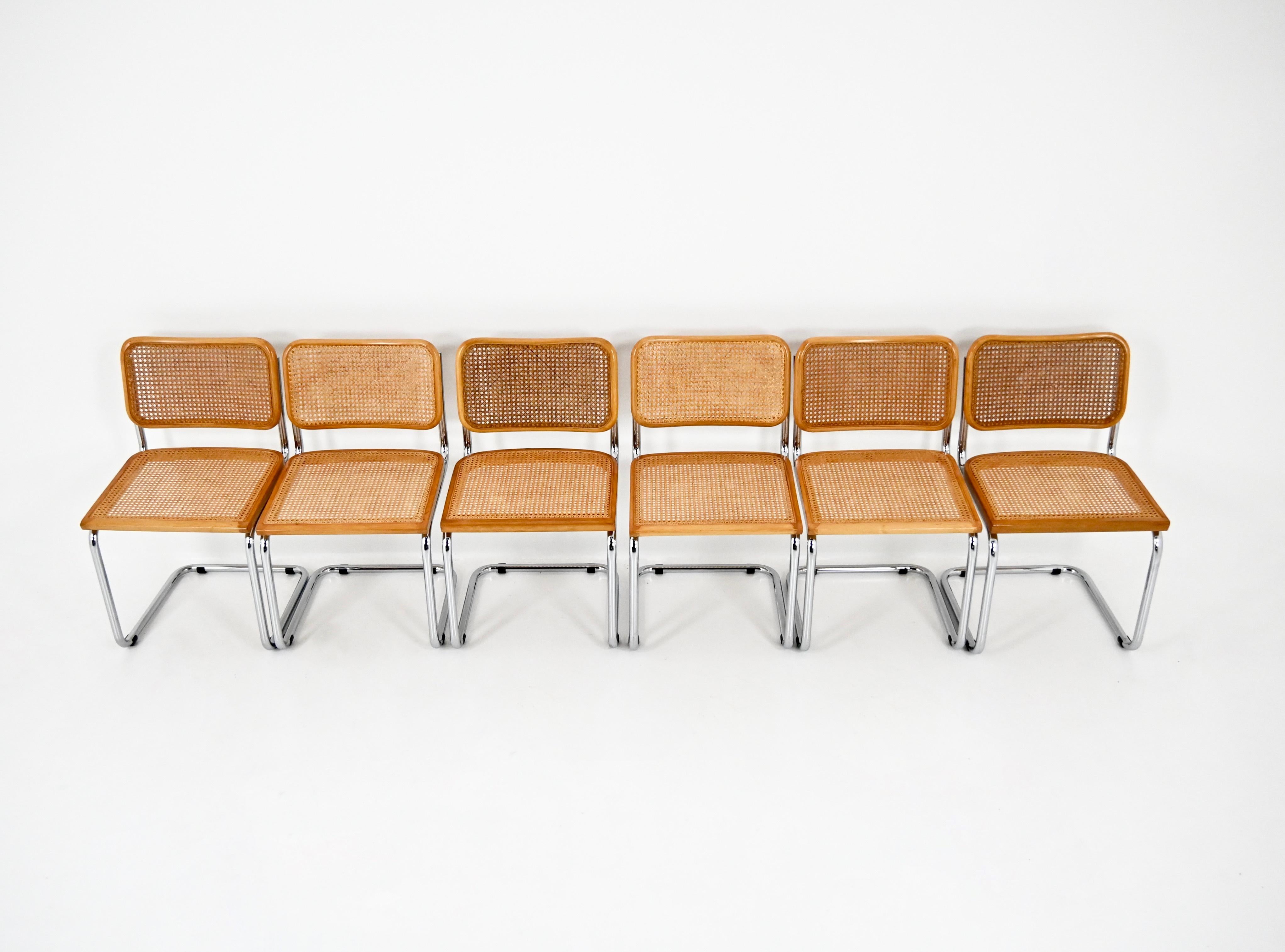 Sedie da pranzo stile B32 di Marcel Breuer, set di 6 pezzi in vendita 1