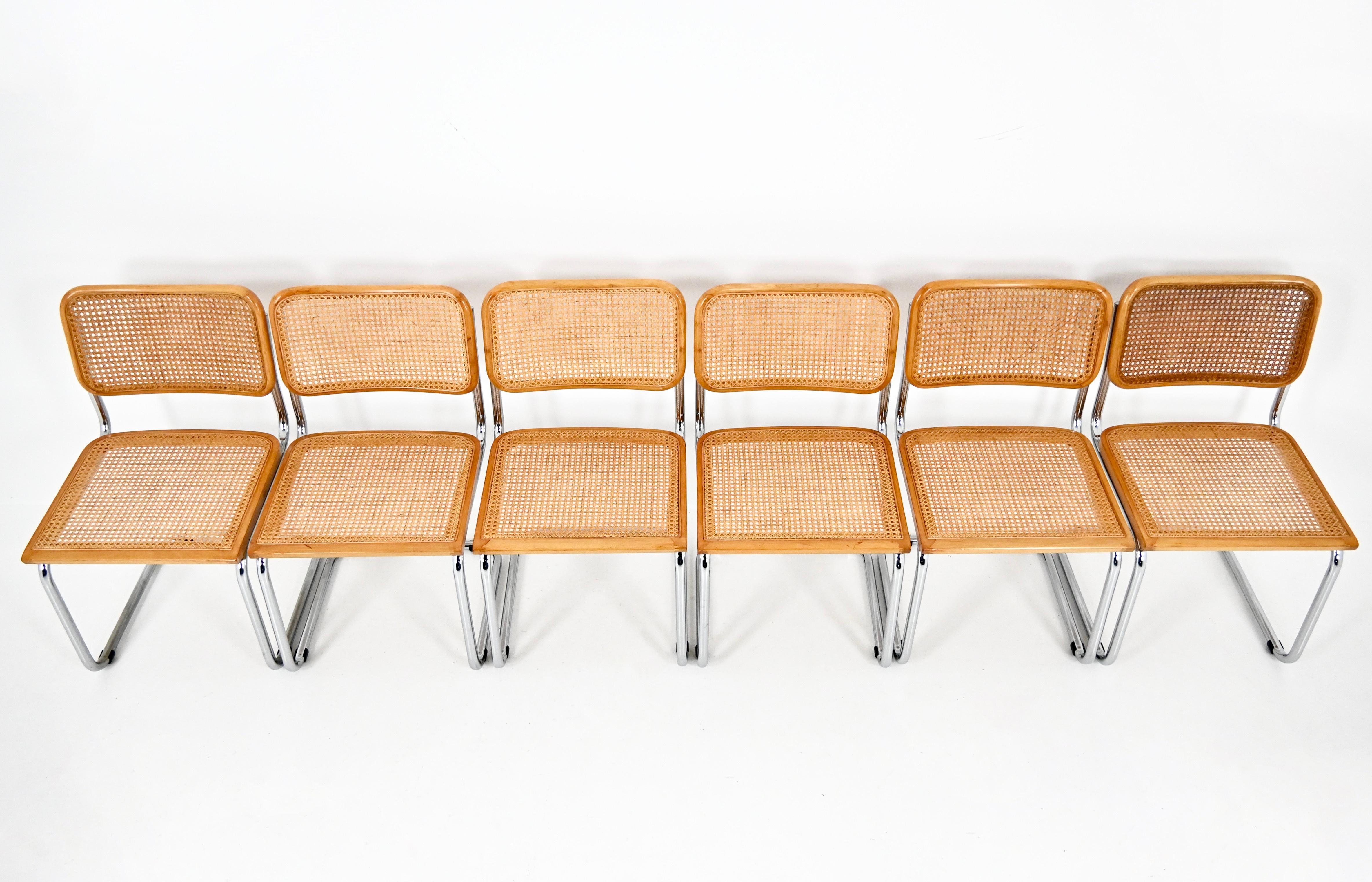 Sedie da pranzo stile B32 di Marcel Breuer, set di 6 pezzi in vendita 1