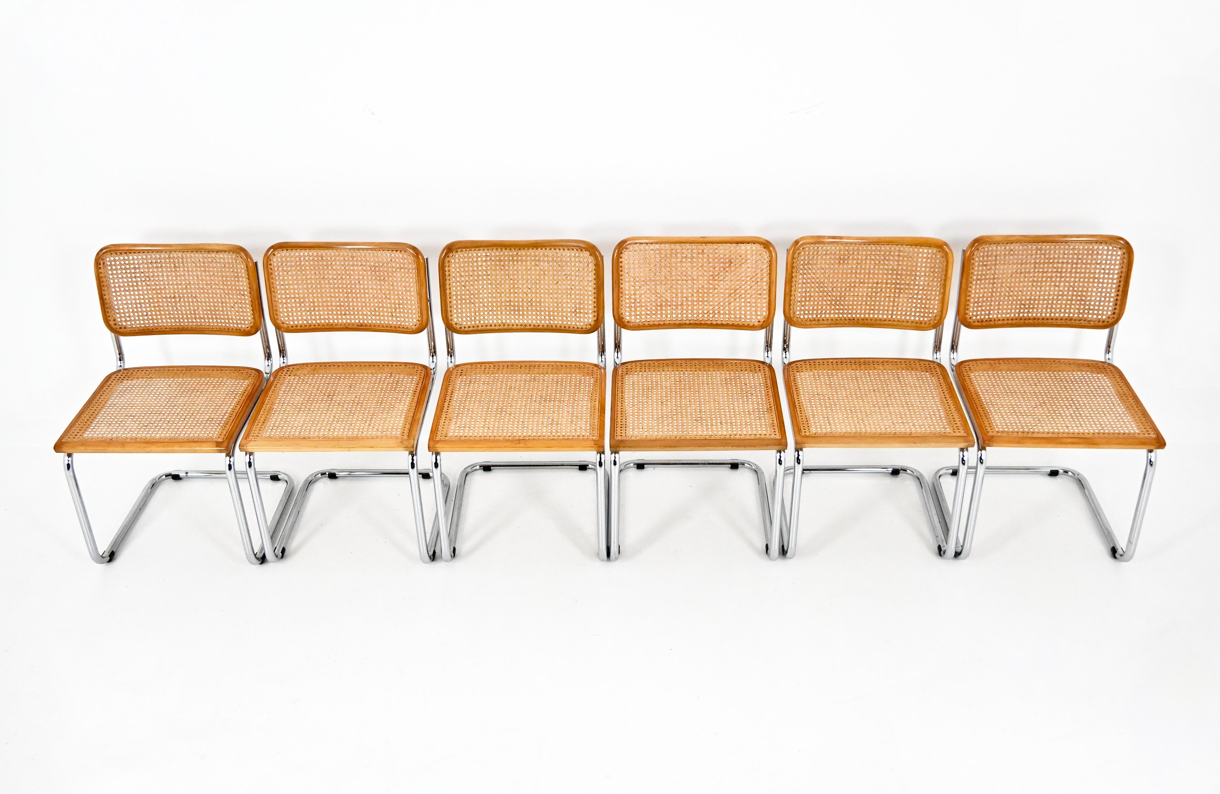 Sedie da pranzo stile B32 di Marcel Breuer, set di 6 pezzi in vendita 1