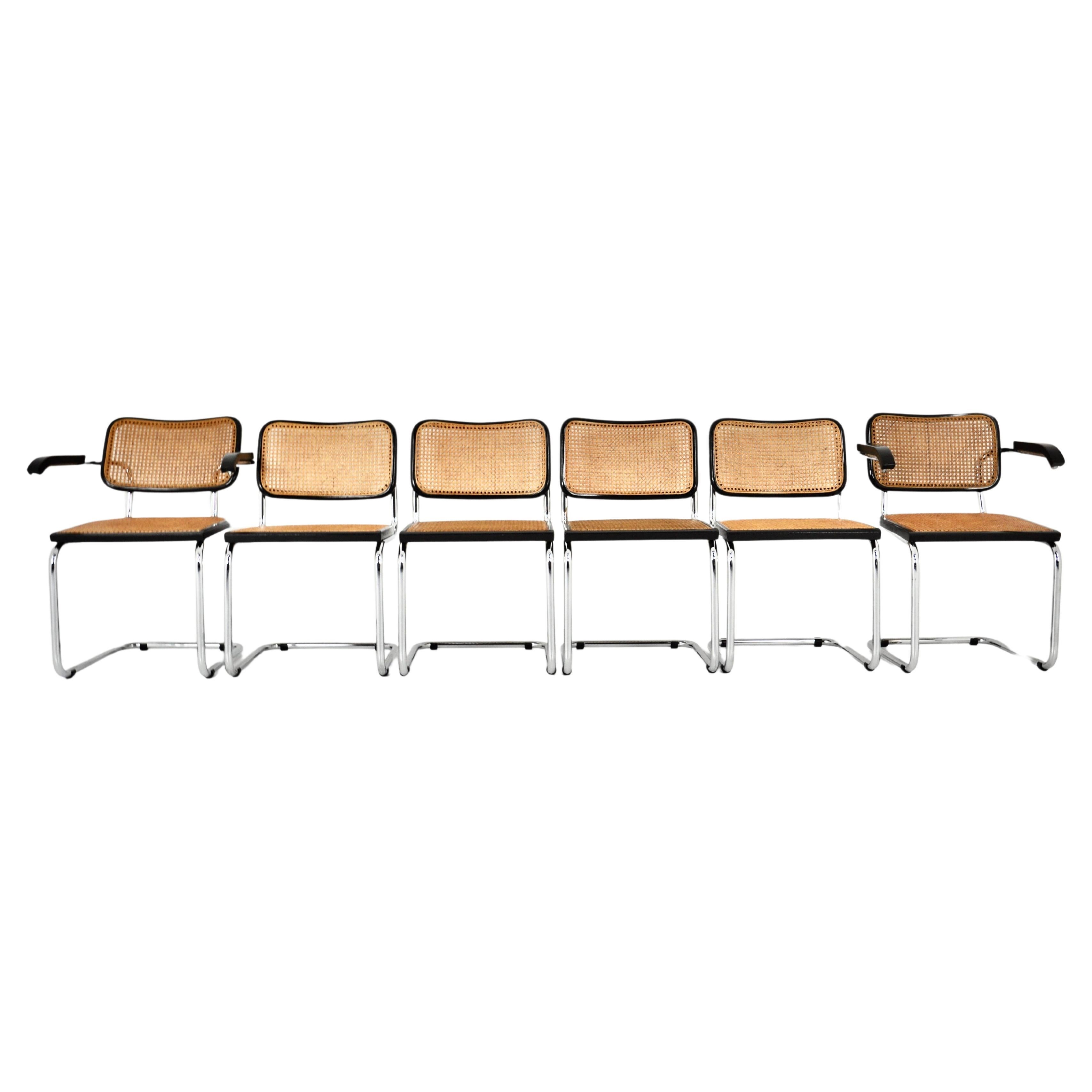 Dining Chairs Style B32 by Marcel Breuer, Set of 6 For Sale
