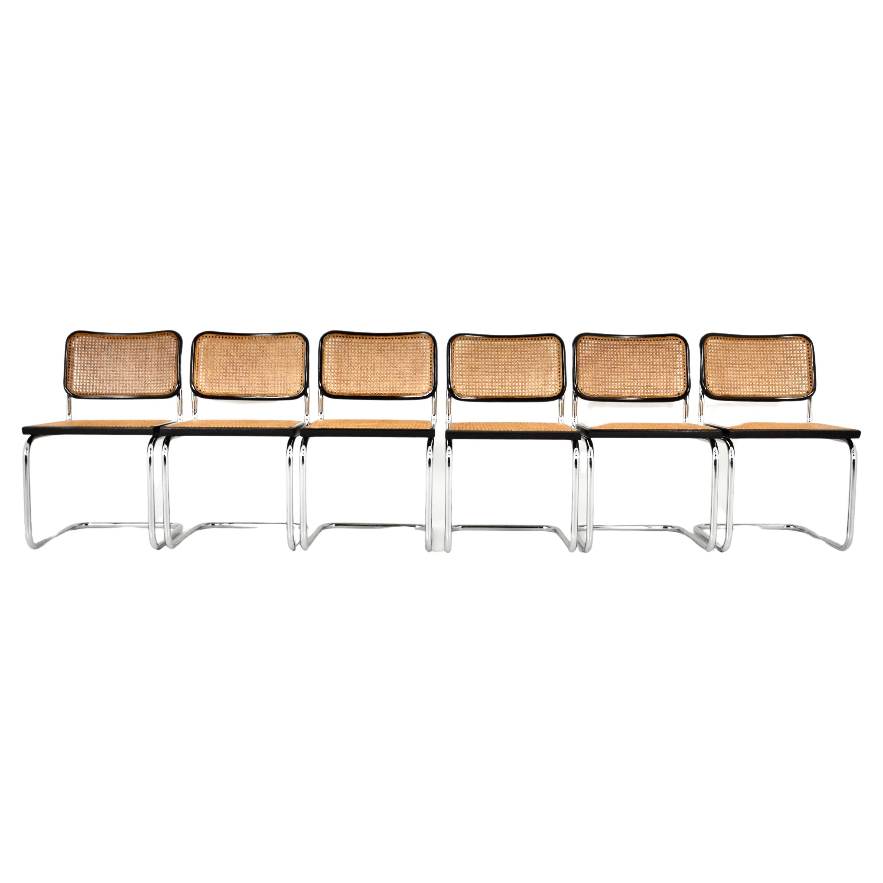 Chaises de salle à manger style B32 de Marcel Breuer, lot de 6 en vente