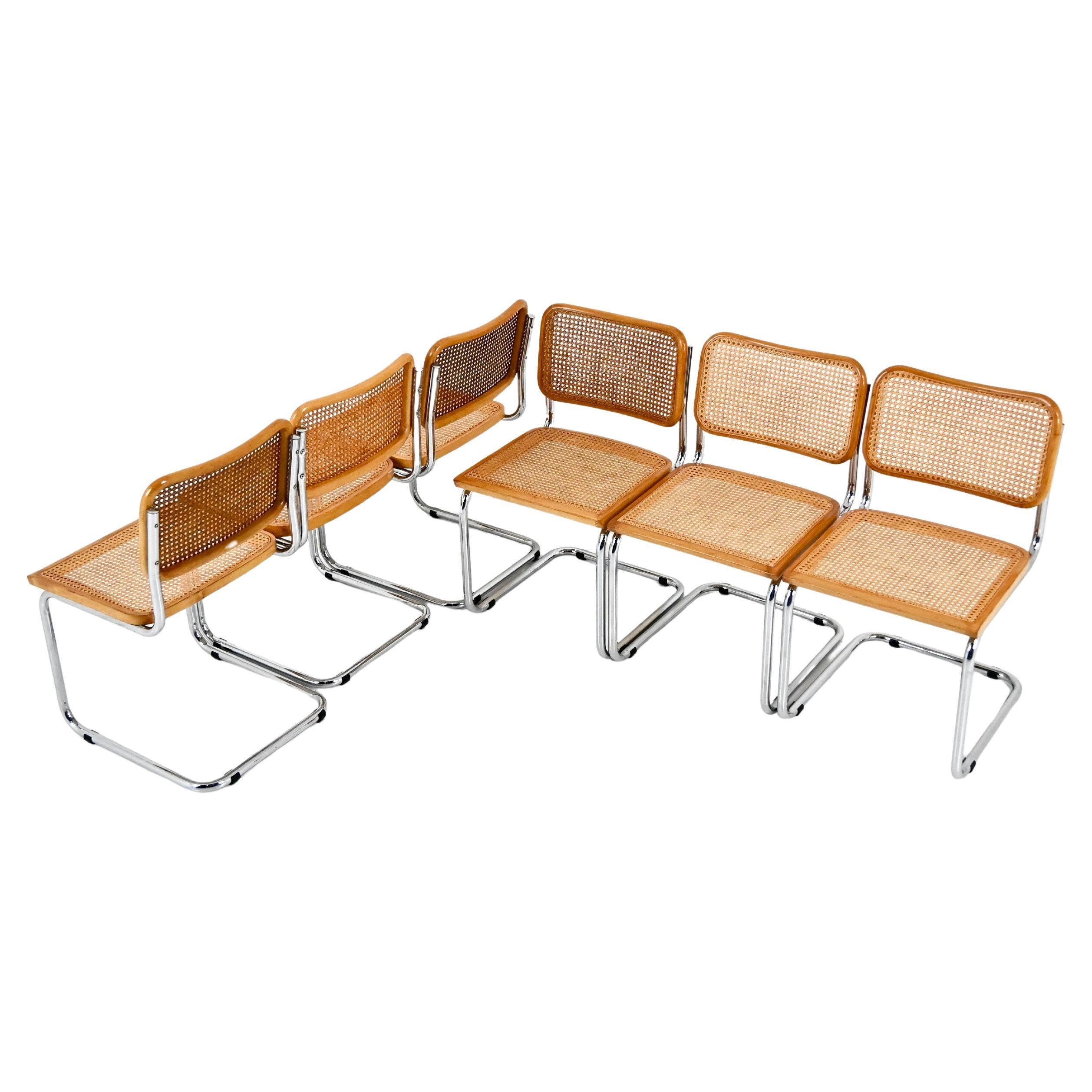 Chaises de salle à manger style B32 par Marcel Breuer, lot de 6