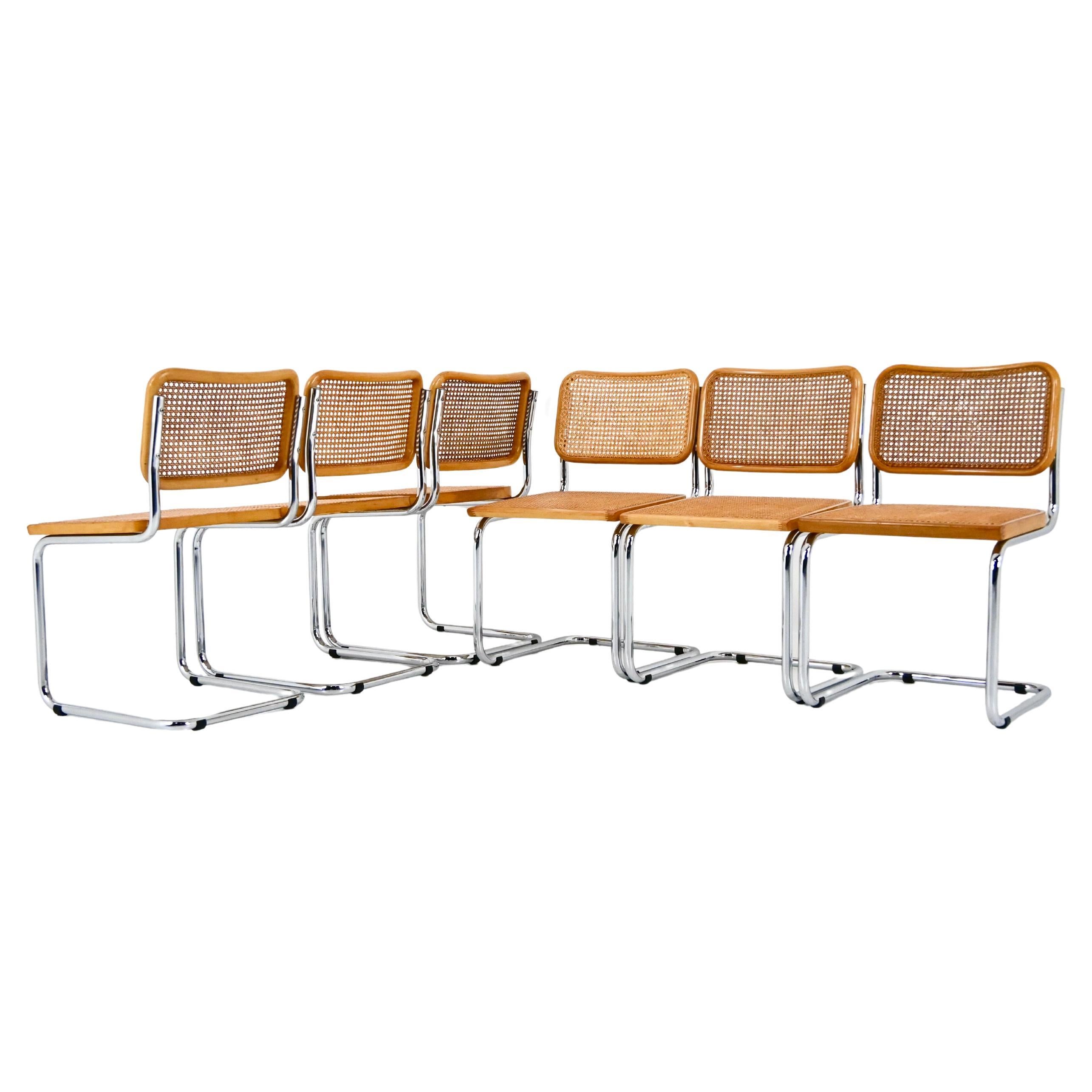 Sedie da pranzo stile B32 di Marcel Breuer, set di 6 pezzi in vendita