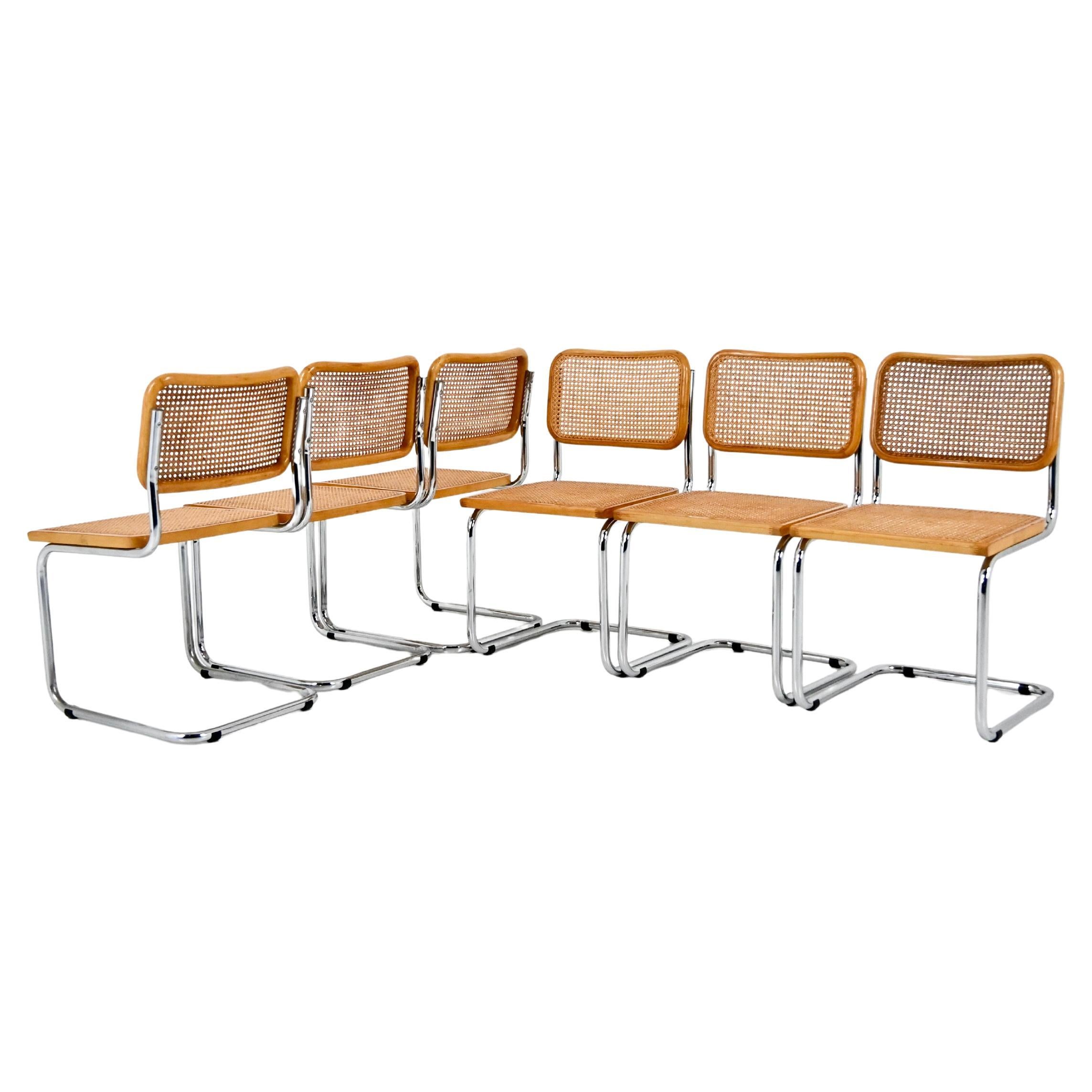 Sedie da pranzo stile B32 di Marcel Breuer, set di 6 pezzi
