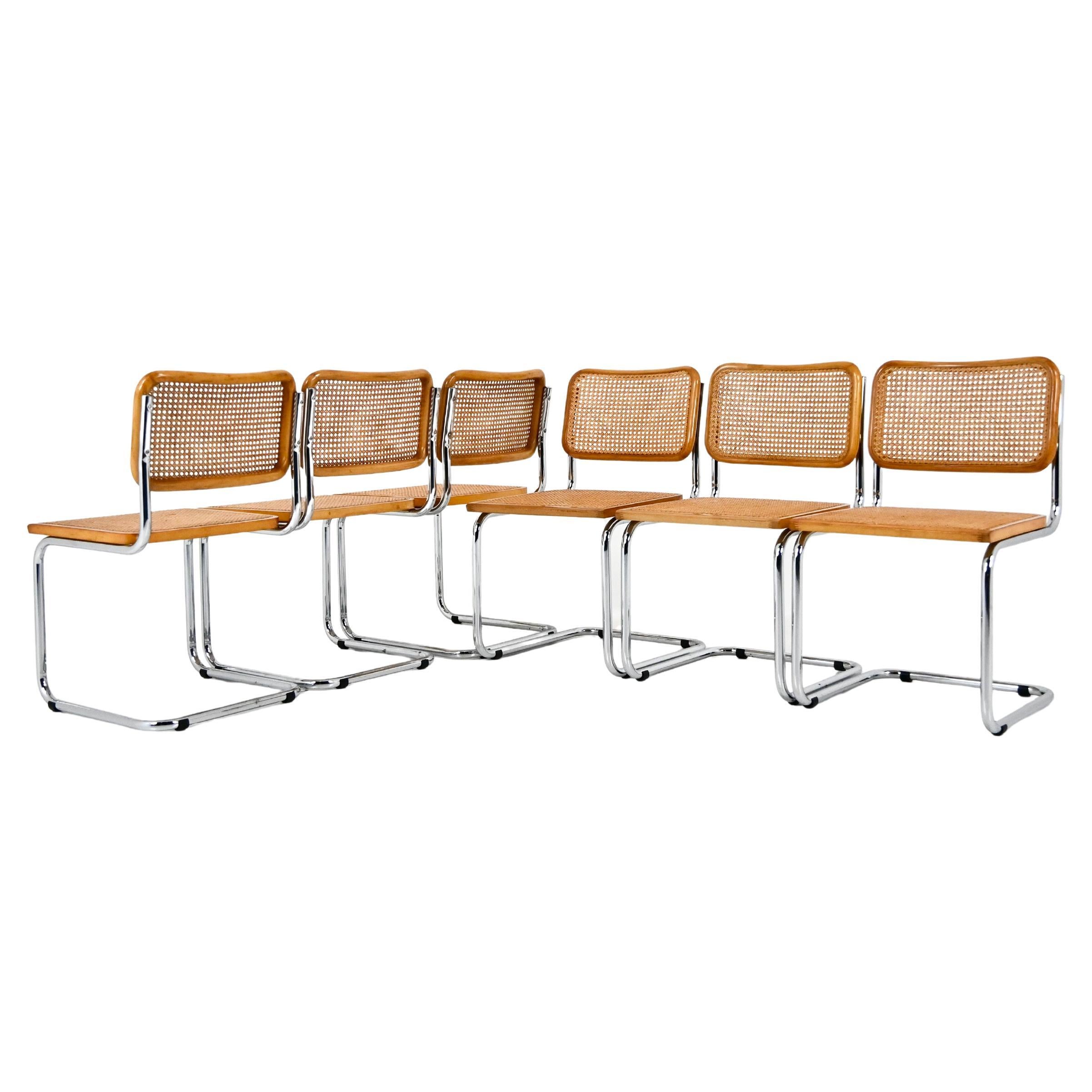 Sedie da pranzo stile B32 di Marcel Breuer, set di 6 pezzi