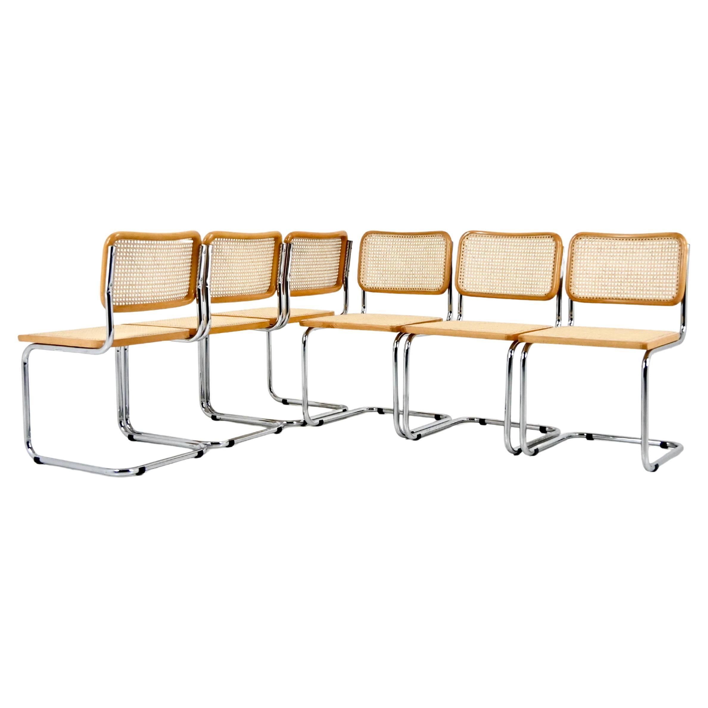 Dining Chairs Style B32 by Marcel Breuer, Set of 6 For Sale