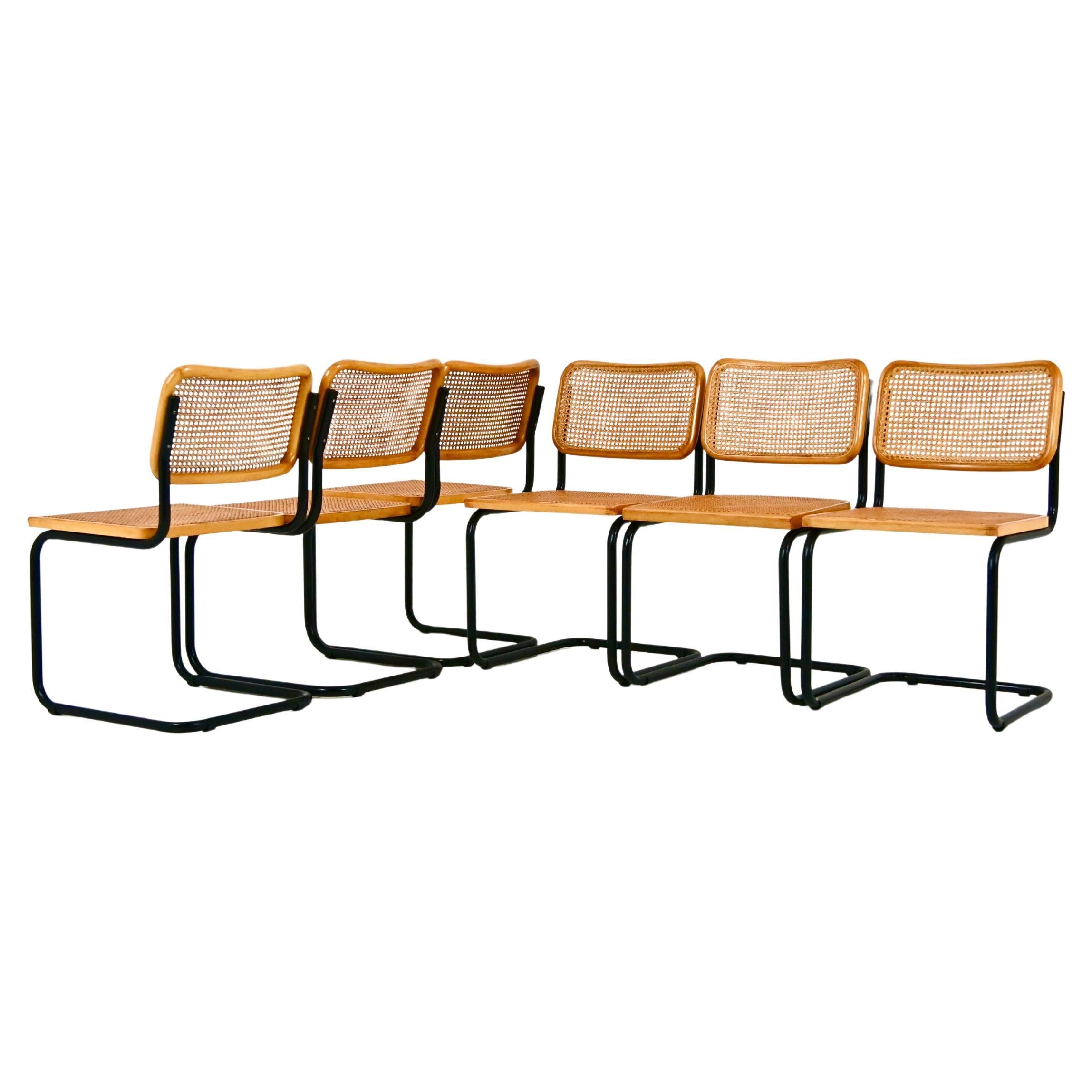 Dining Chairs Style B32 by Marcel Breuer, Set of 6 For Sale
