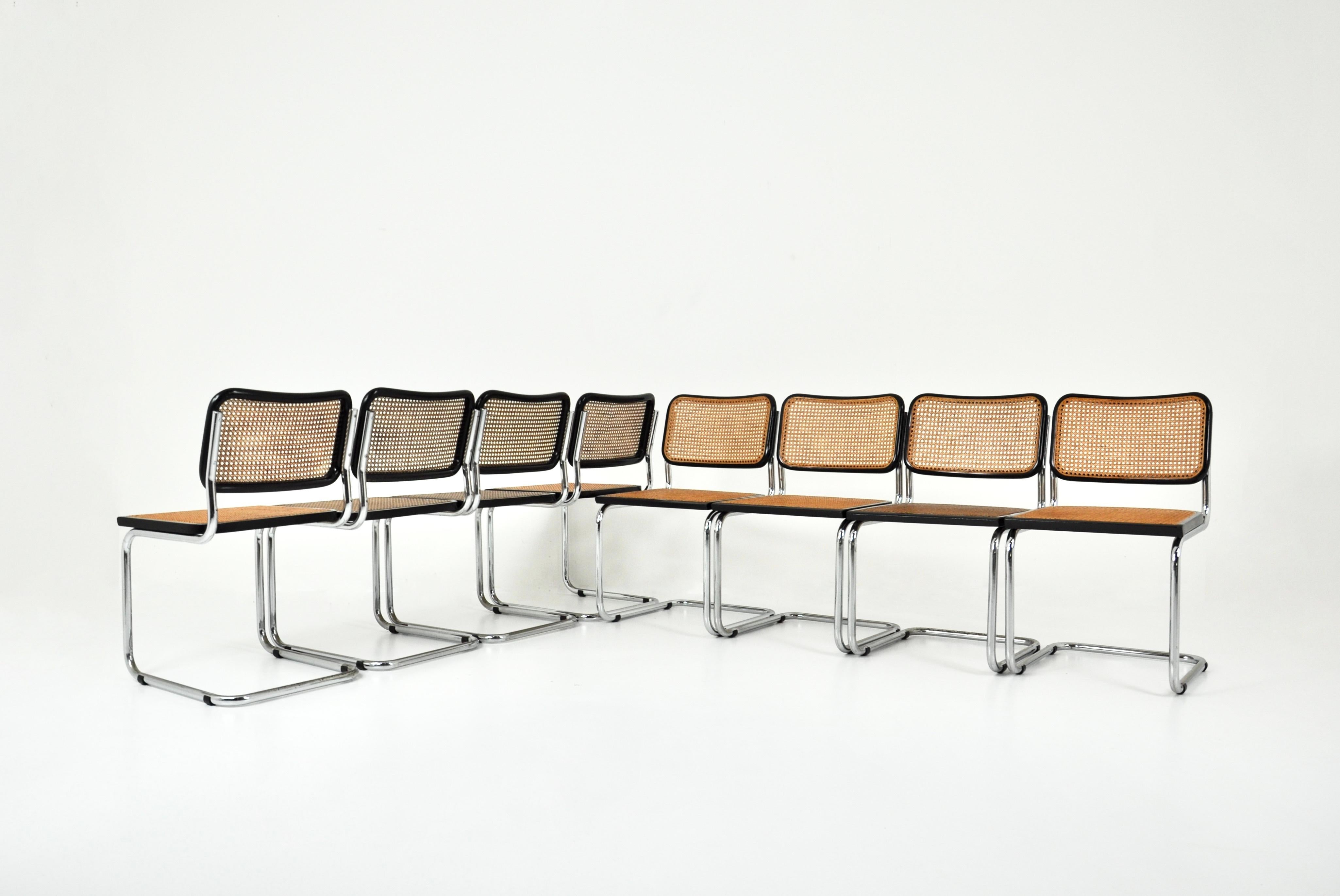 Esszimmerstühle im Stil B32 von Marcel Breuer, 8er-Set (Moderne der Mitte des Jahrhunderts) im Angebot