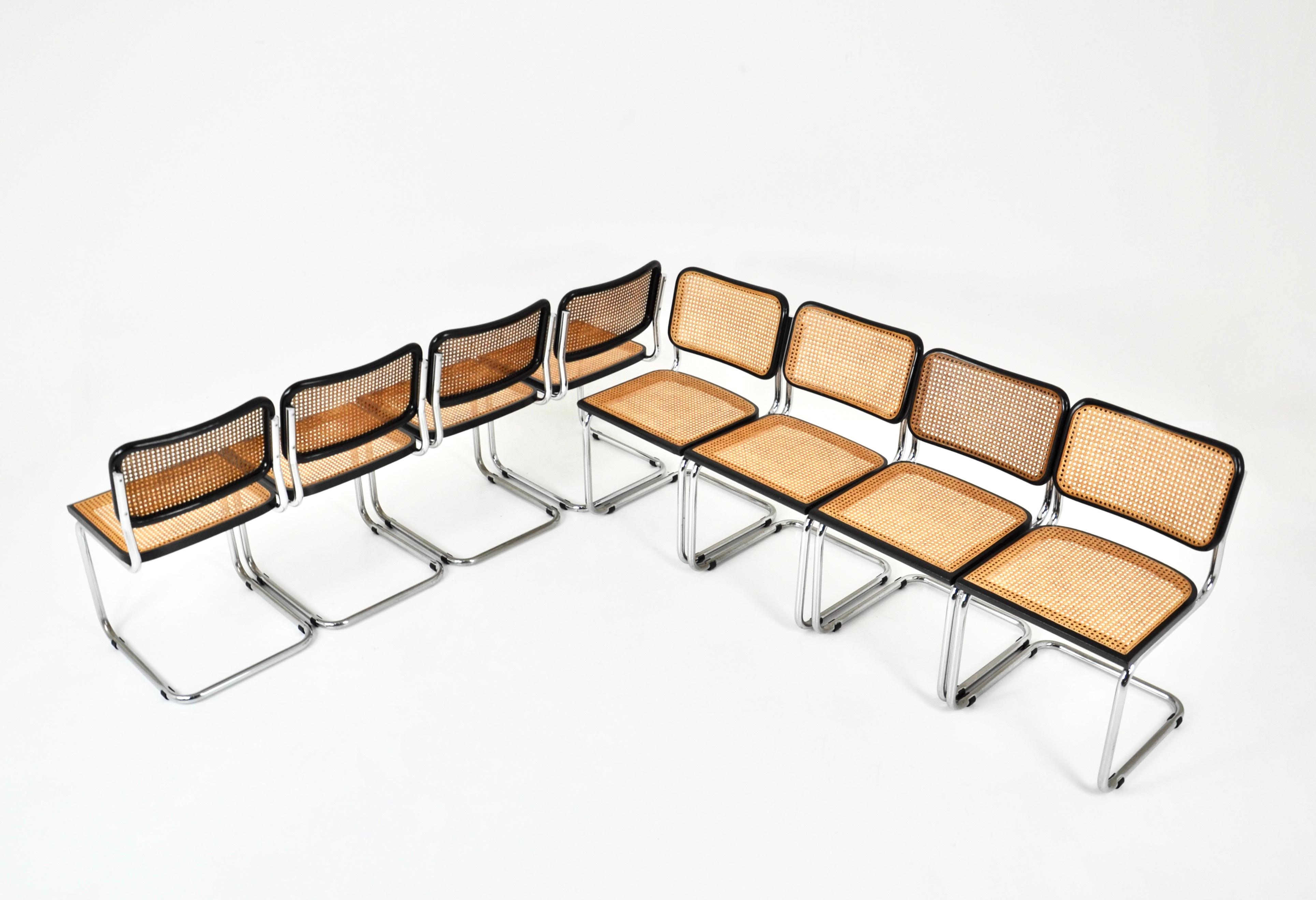Mid-Century Modern Dining Chairs Style B32 by Marcel Breuer Set of 8