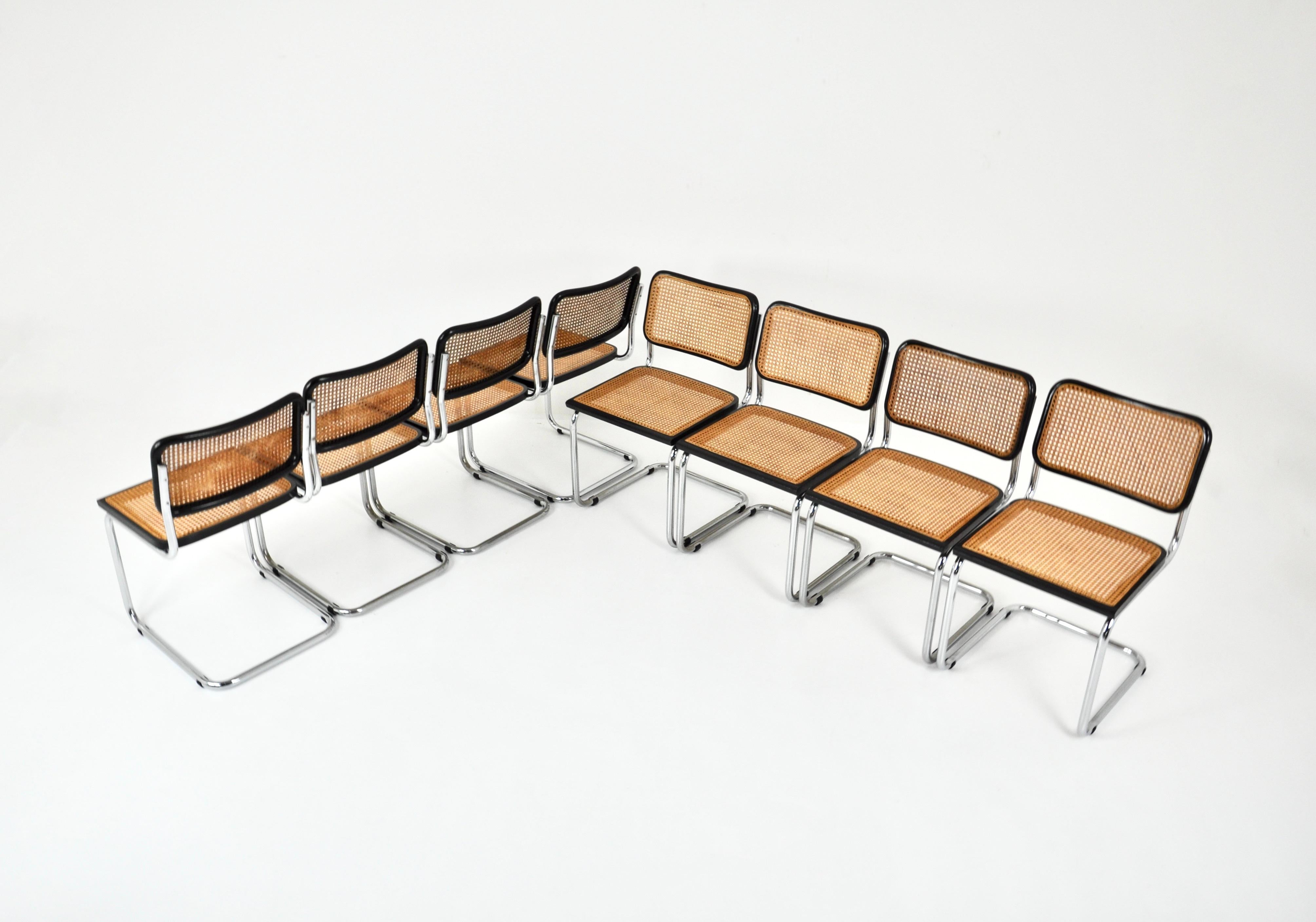 Italian Dining Chairs Style B32 by Marcel Breuer Set of 8