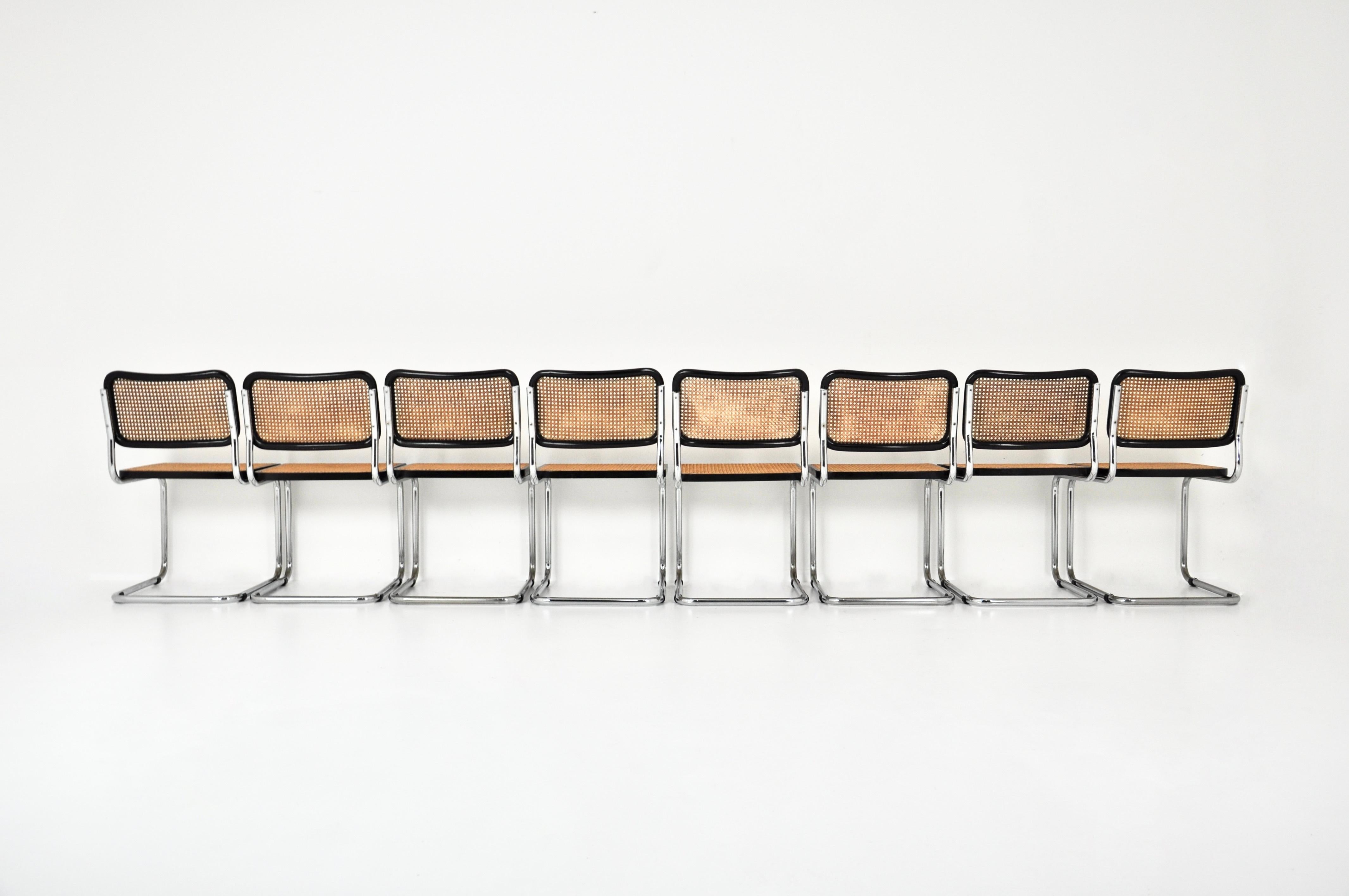 Late 20th Century Dining Chairs Style B32 by Marcel Breuer Set of 8