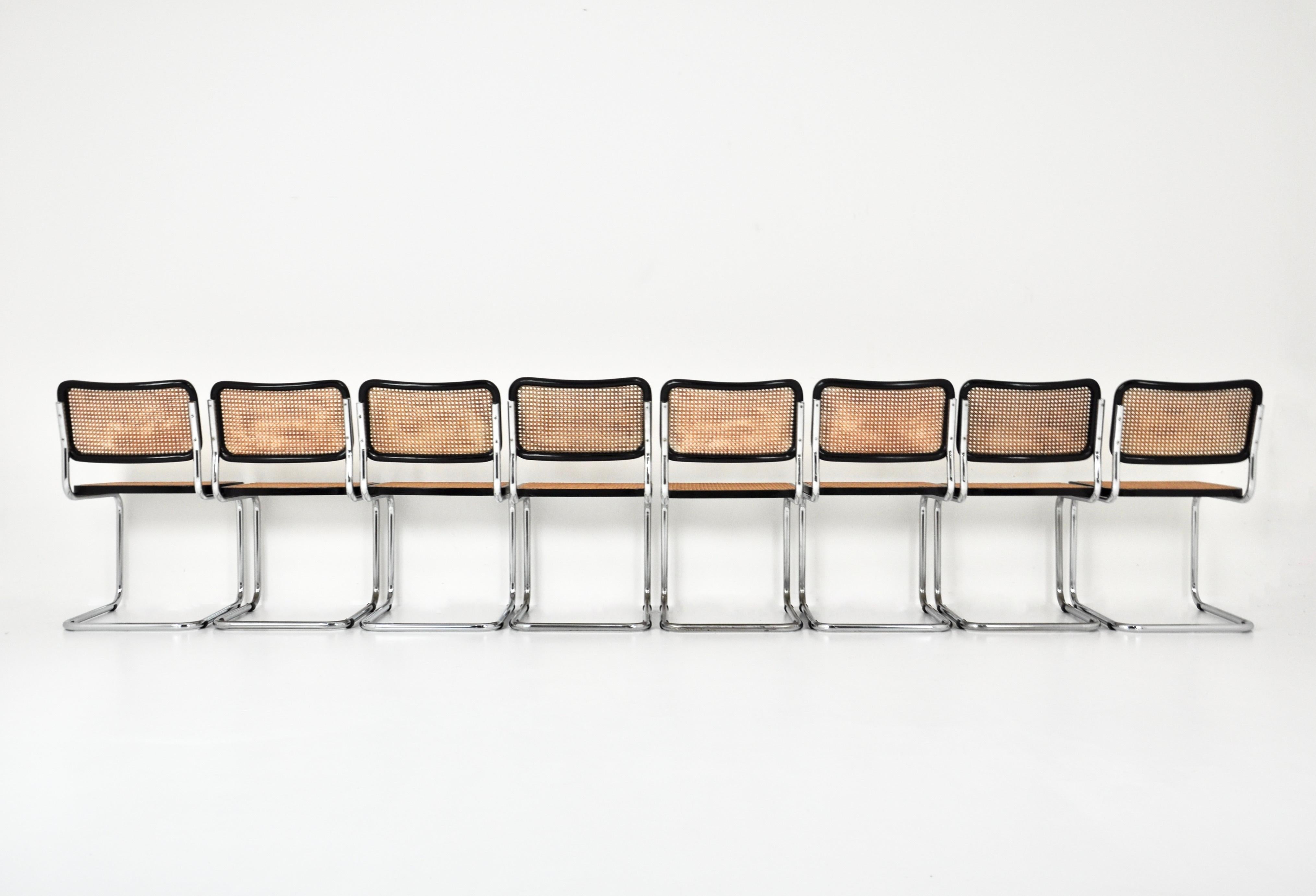 Metal Dining Chairs Style B32 by Marcel Breuer Set of 8 For Sale