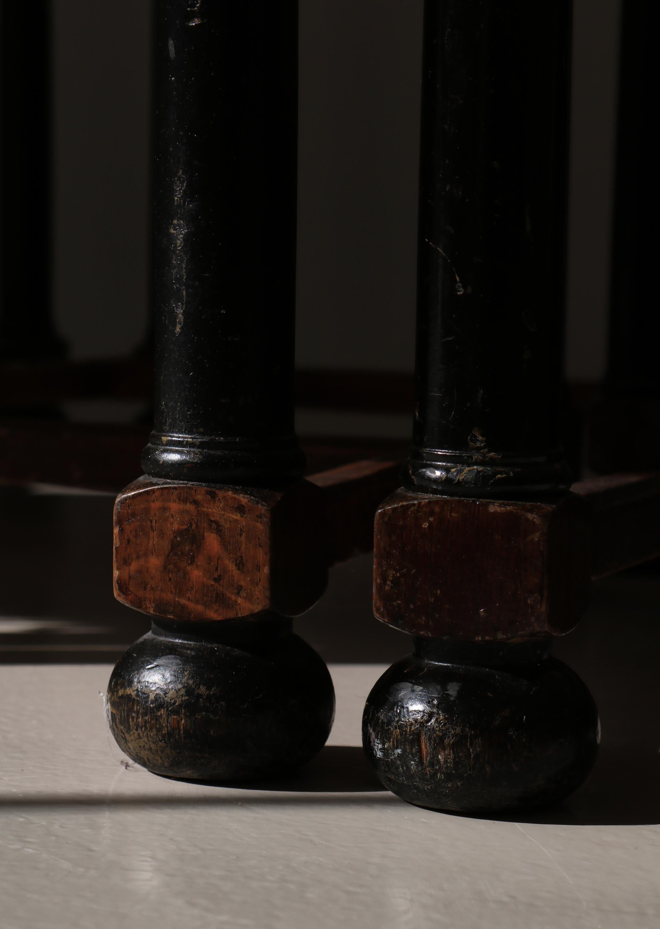 Dining Chairs Swedish Grace Oak & Beige Velvet , Axel-Einar Hjorth Style, 1920s 7